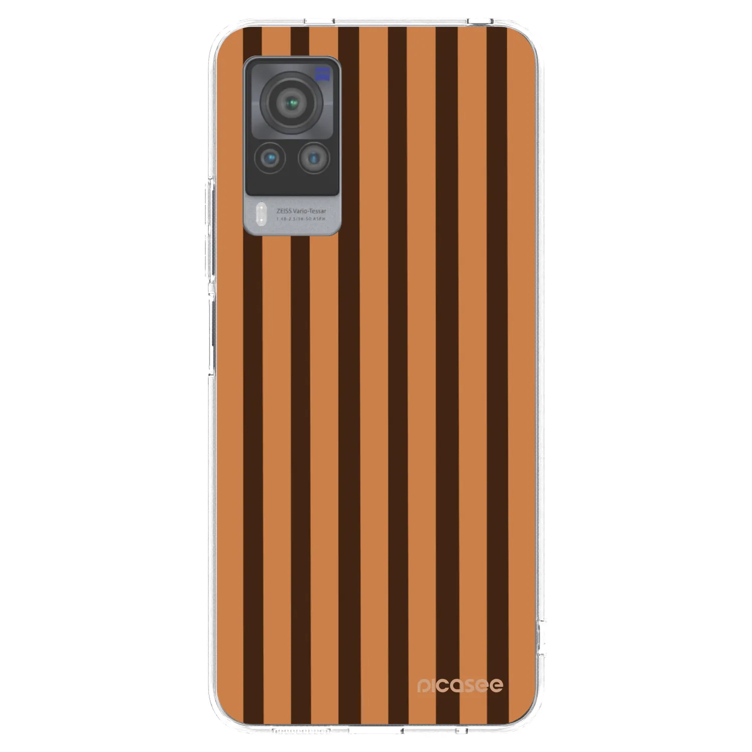 Picasee silikonska prozirna maskica za Vivo X60 Pro 5G - Caramel lines