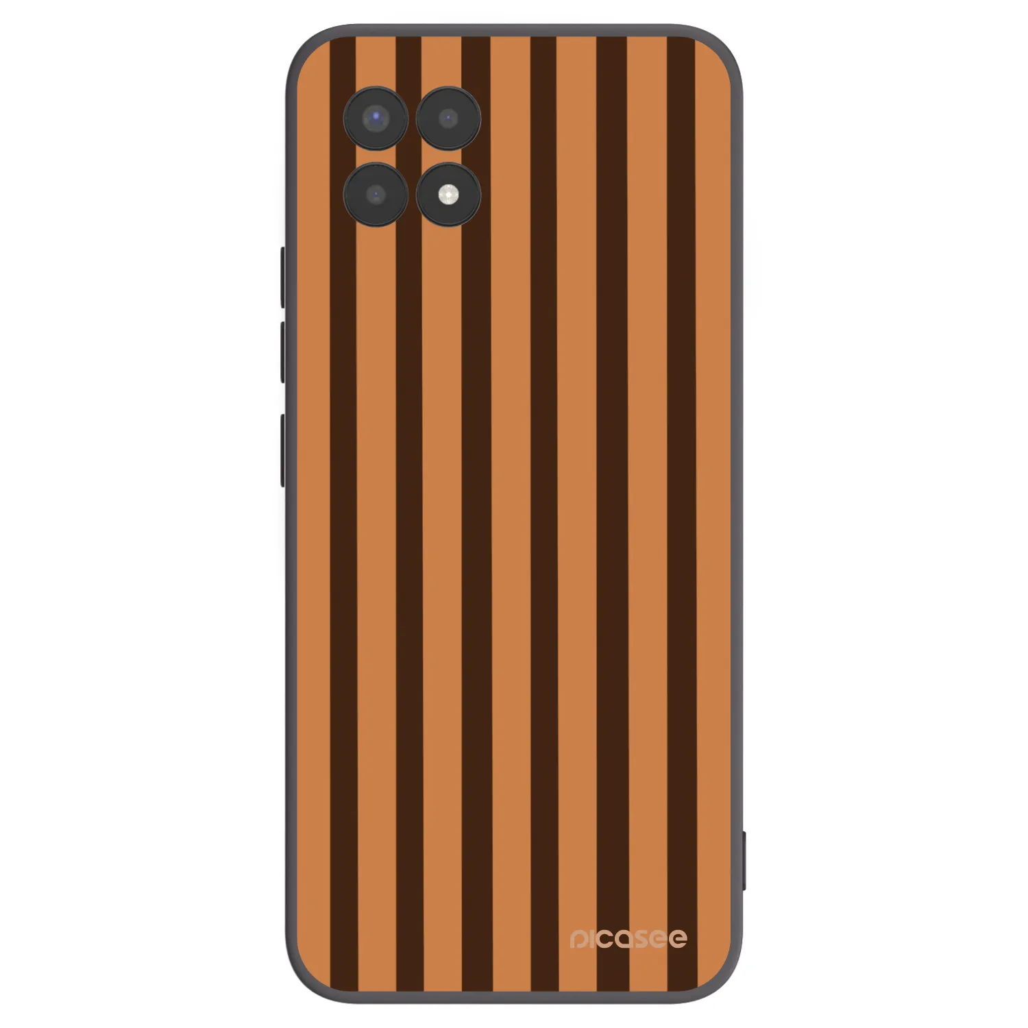 Picasee crna silikonska maskica za Realme 8i - Caramel lines