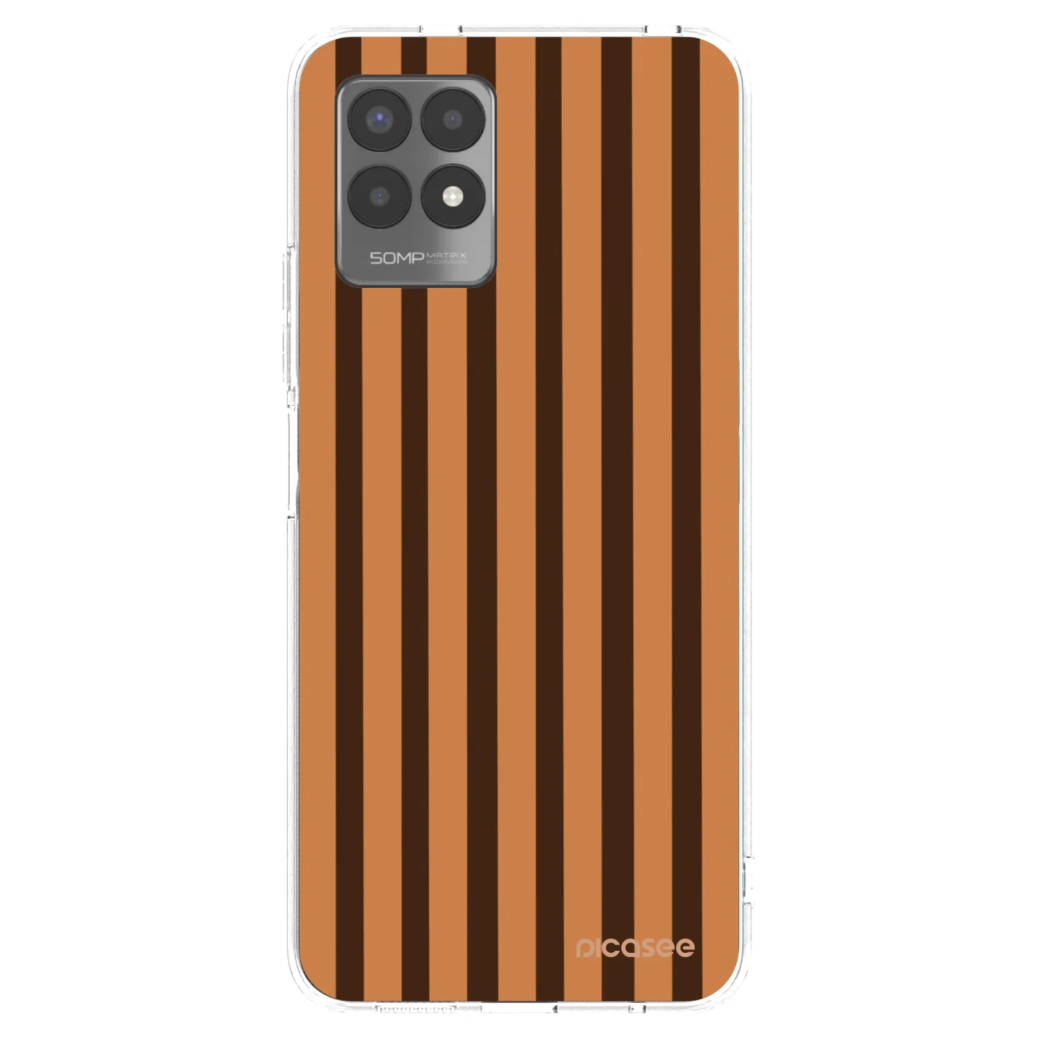 Picasee silikonska prozirna maskica za Realme 8i - Caramel lines