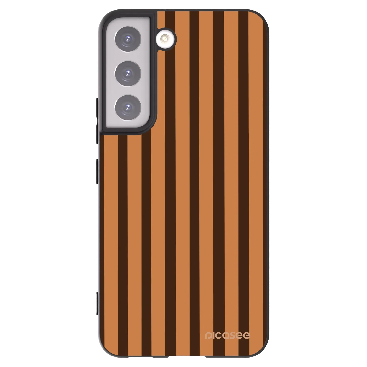 Picasee crna silikonska maskica za Samsung Galaxy S22 5G - Caramel lines