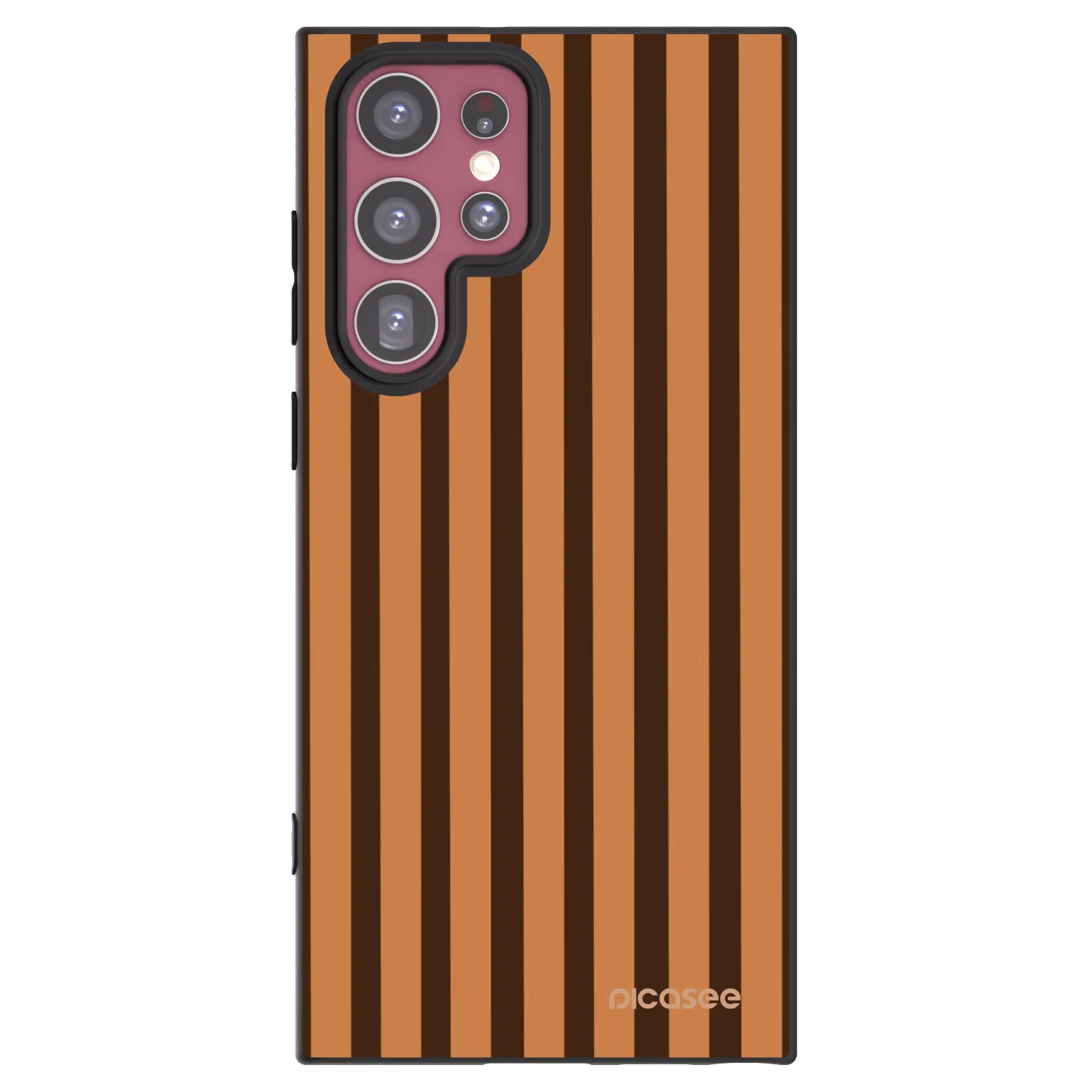 Picasee crna silikonska maskica za Samsung Galaxy S22 Ultra 5G - Caramel lines