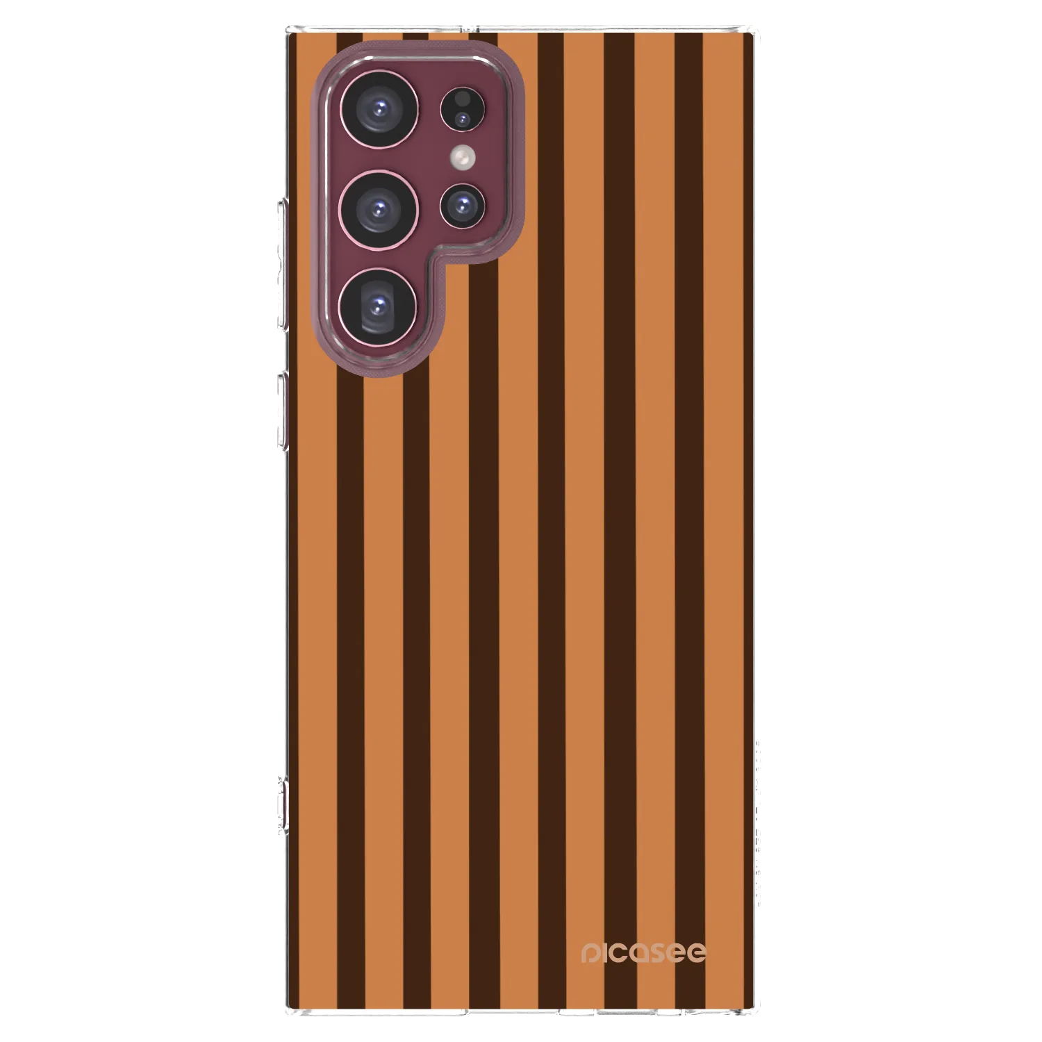 Picasee silikonska prozirna maskica za Samsung Galaxy S22 Ultra 5G - Caramel lines