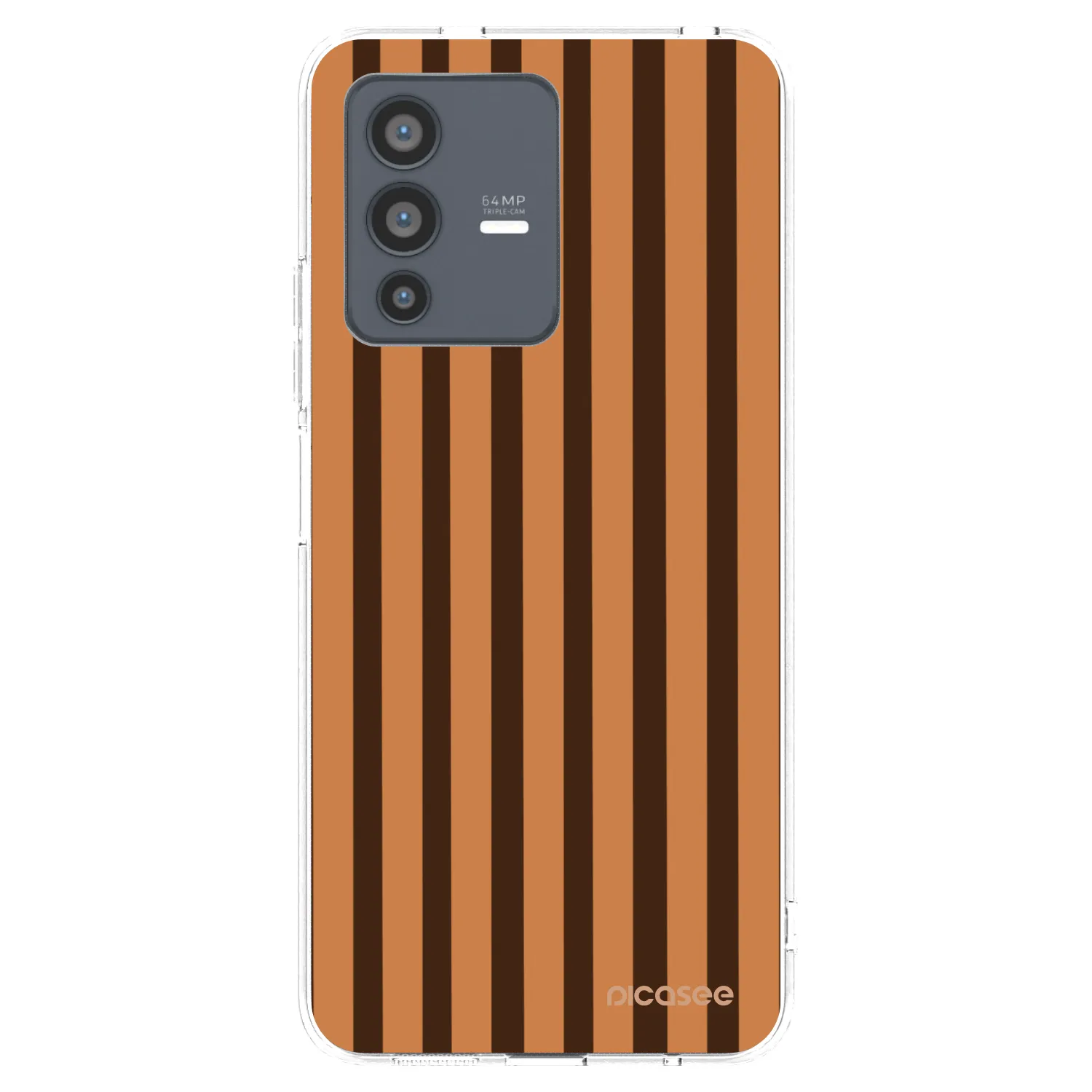 Picasee silikonska prozirna maskica za Vivo V23 5G - Caramel lines