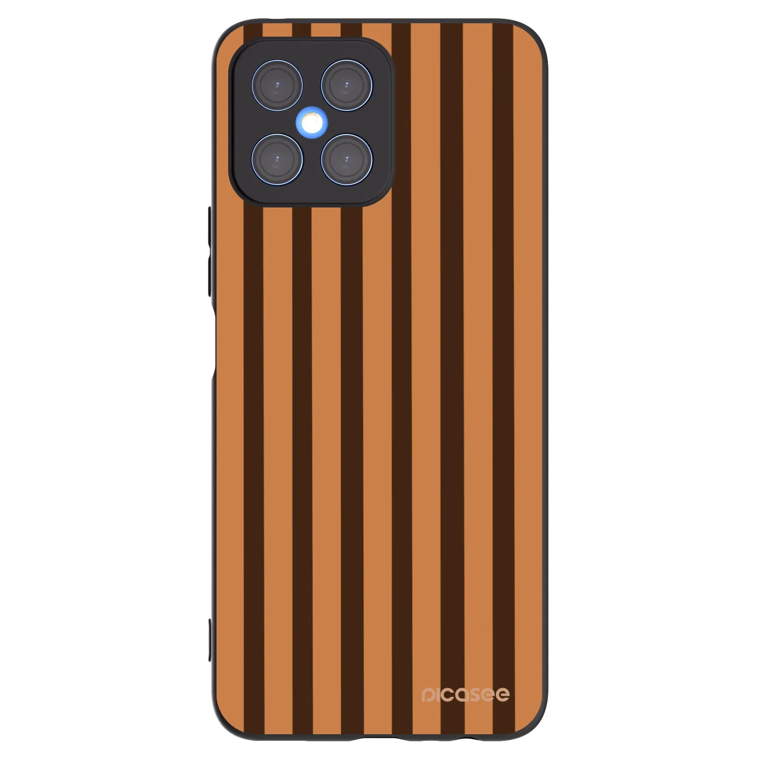 Picasee crna silikonska maskica za Honor X8 4G - Caramel lines