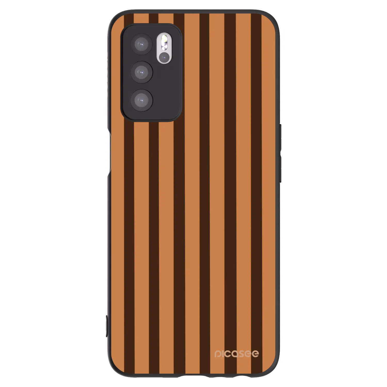Picasee crna silikonska maskica za OPPO A16s - Caramel lines