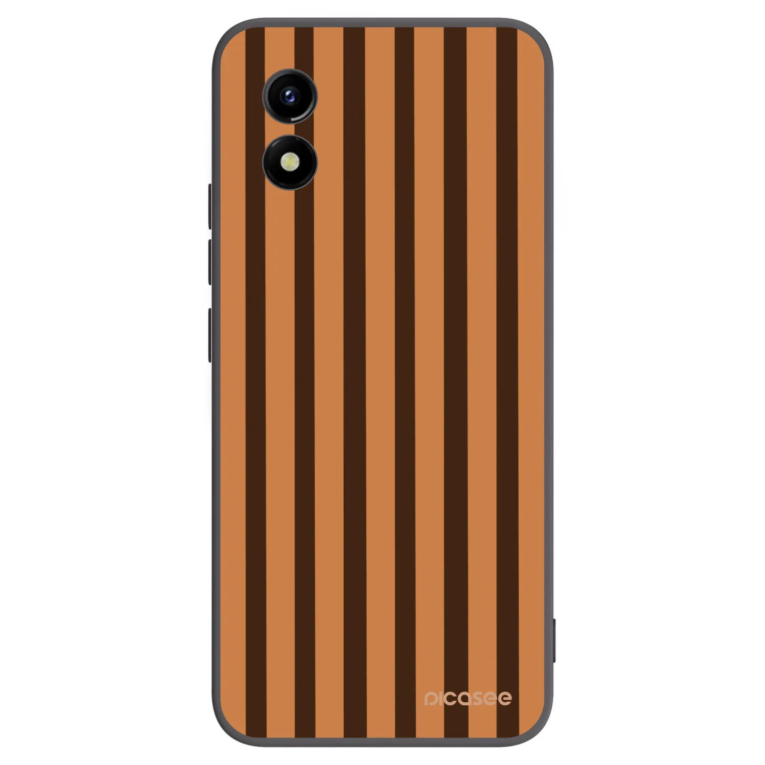 Picasee crna silikonska maskica za Vivo Y01 - Caramel lines