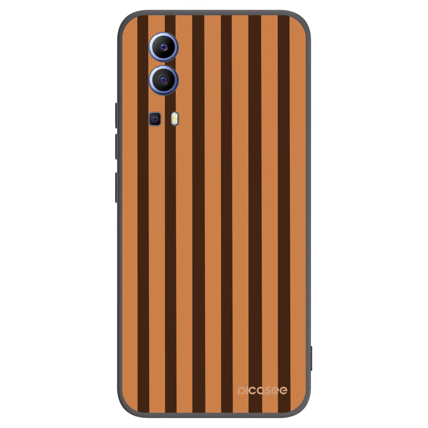 Picasee crna silikonska maskica za Vivo Y52 5G - Caramel lines