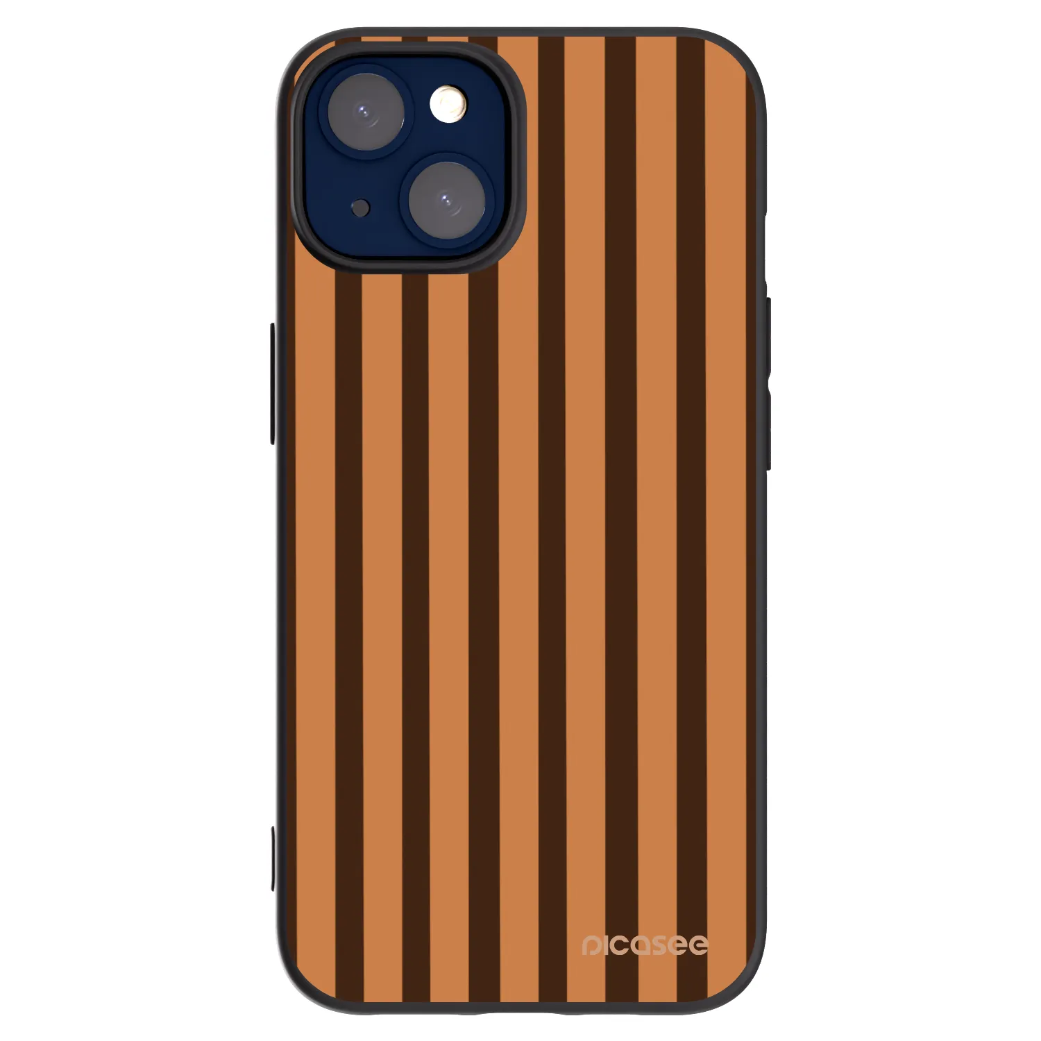 Picasee crna silikonska maskica za Apple iPhone 14 - Caramel lines