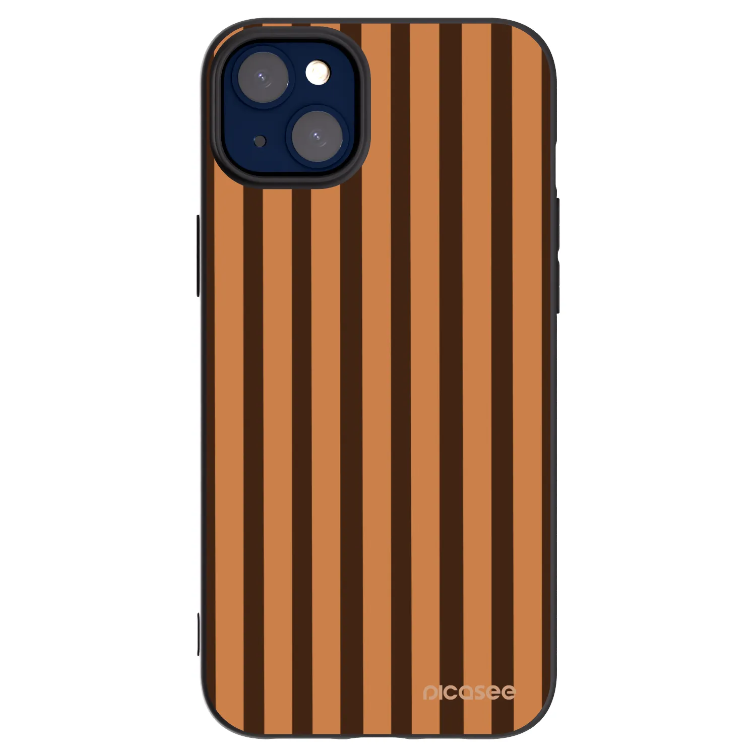 Picasee crna silikonska maskica za Apple iPhone 14 Plus - Caramel lines