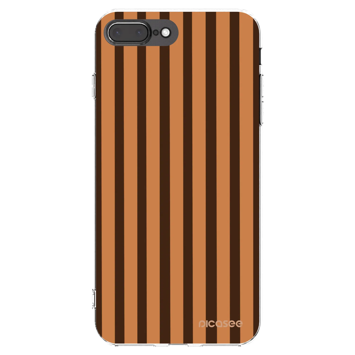 Picasee silikonska prozirna maskica za Apple iPhone 8 Plus - Caramel lines