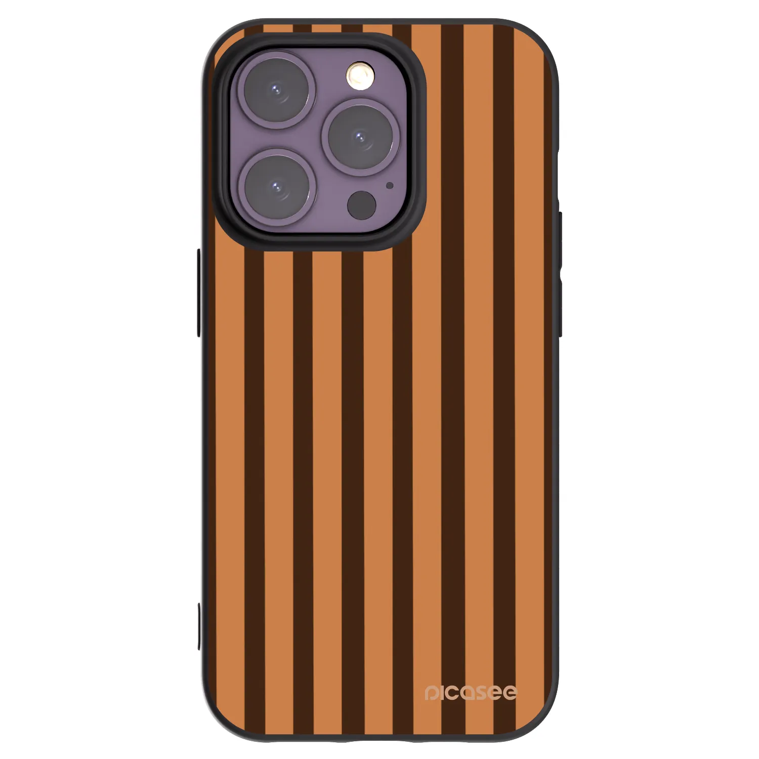 Picasee crna silikonska maskica za Apple iPhone 14 Pro - Caramel lines
