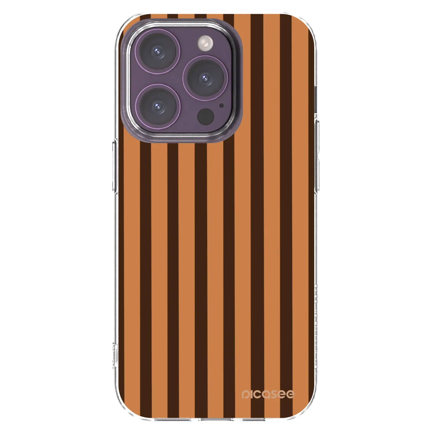 Picasee silikonska prozirna maskica za Apple iPhone 14 Pro - Caramel lines