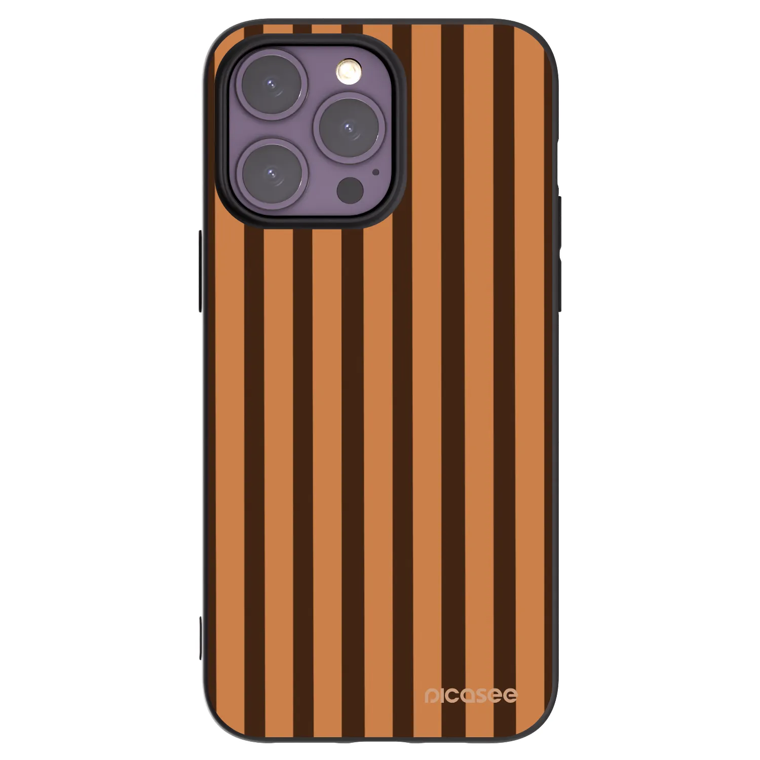 Picasee crna silikonska maskica za Apple iPhone 14 Pro Max - Caramel lines