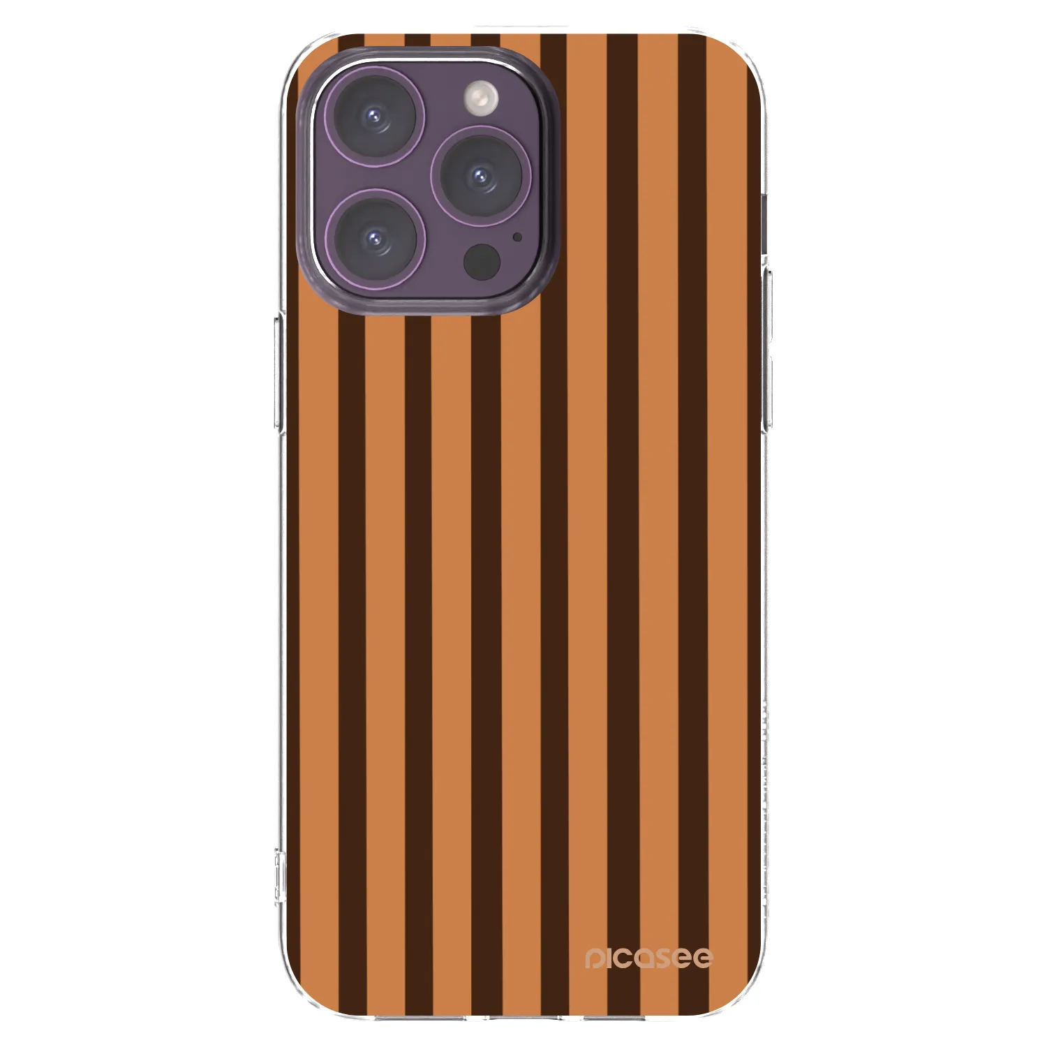 Picasee silikonska prozirna maskica za Apple iPhone 14 Pro Max - Caramel lines