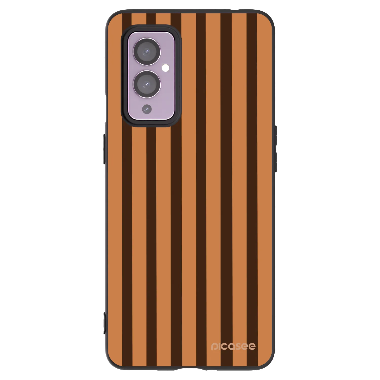 Picasee crna silikonska maskica za OnePlus 9 - Caramel lines