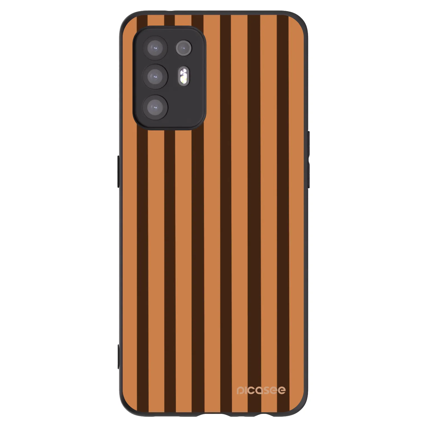 Picasee crna silikonska maskica za OPPO A94 5G - Caramel lines