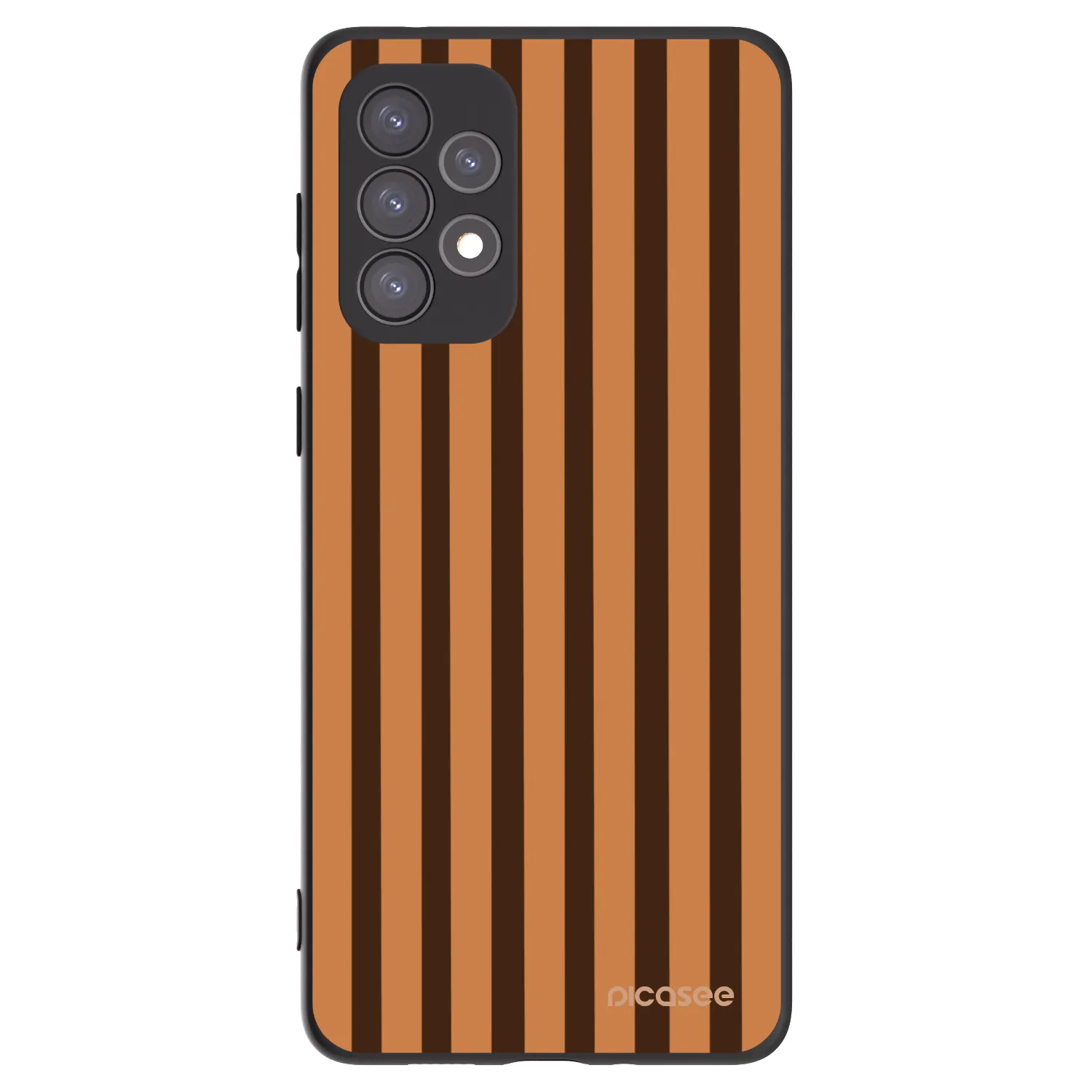 Picasee crna silikonska maskica za Samsung Galaxy A73 5G - Caramel lines