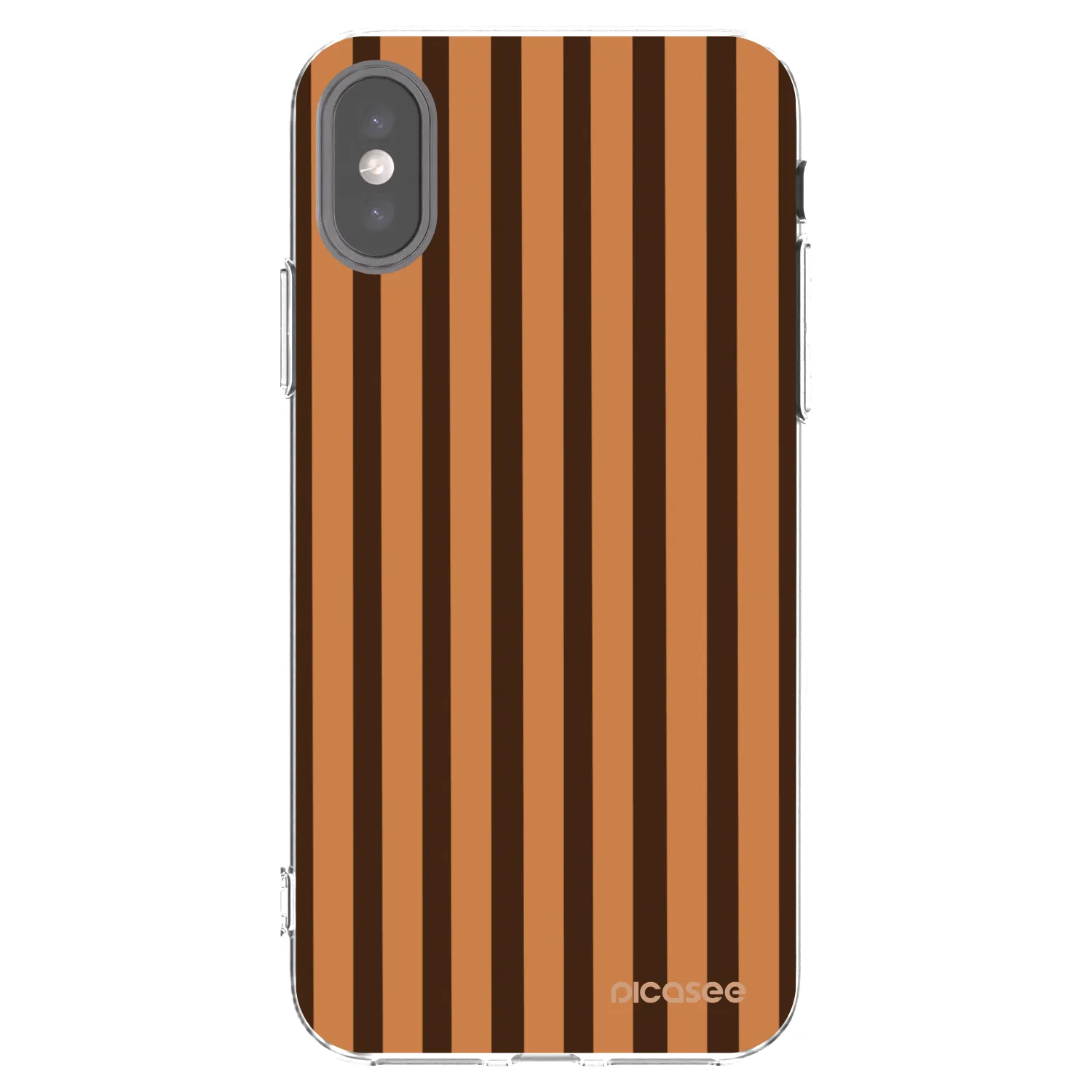 Picasee silikonska prozirna maskica za Apple iPhone X/XS - Caramel lines