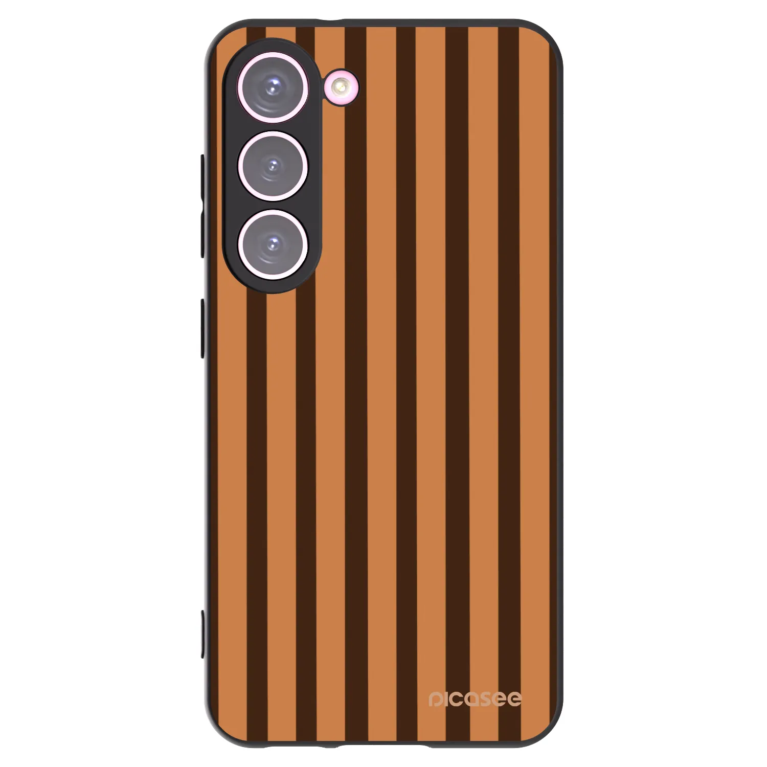 Picasee crna silikonska maskica za Samsung Galaxy S23 5G - Caramel lines