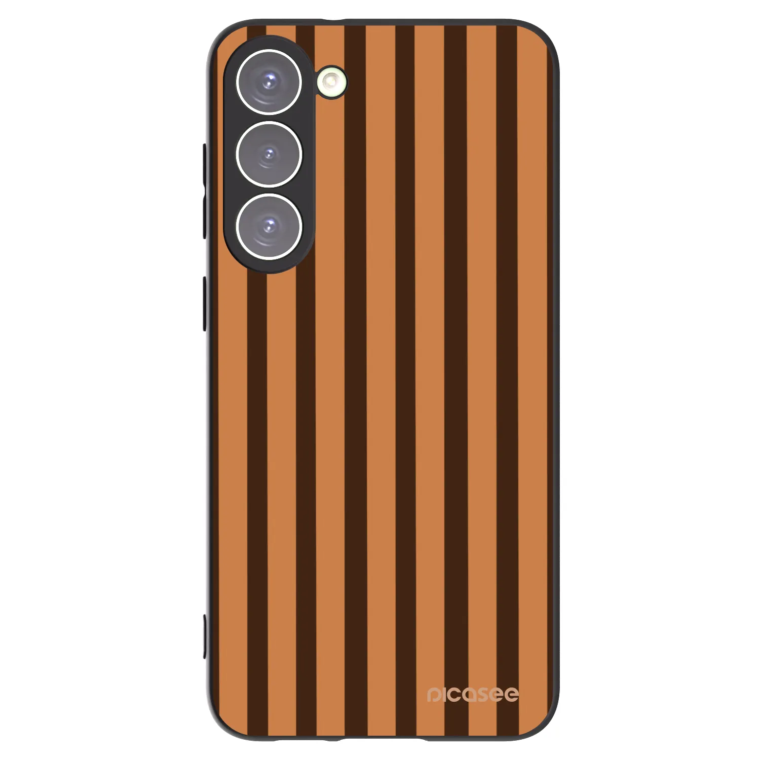 Picasee crna silikonska maskica za Samsung Galaxy S23+ 5G - Caramel lines