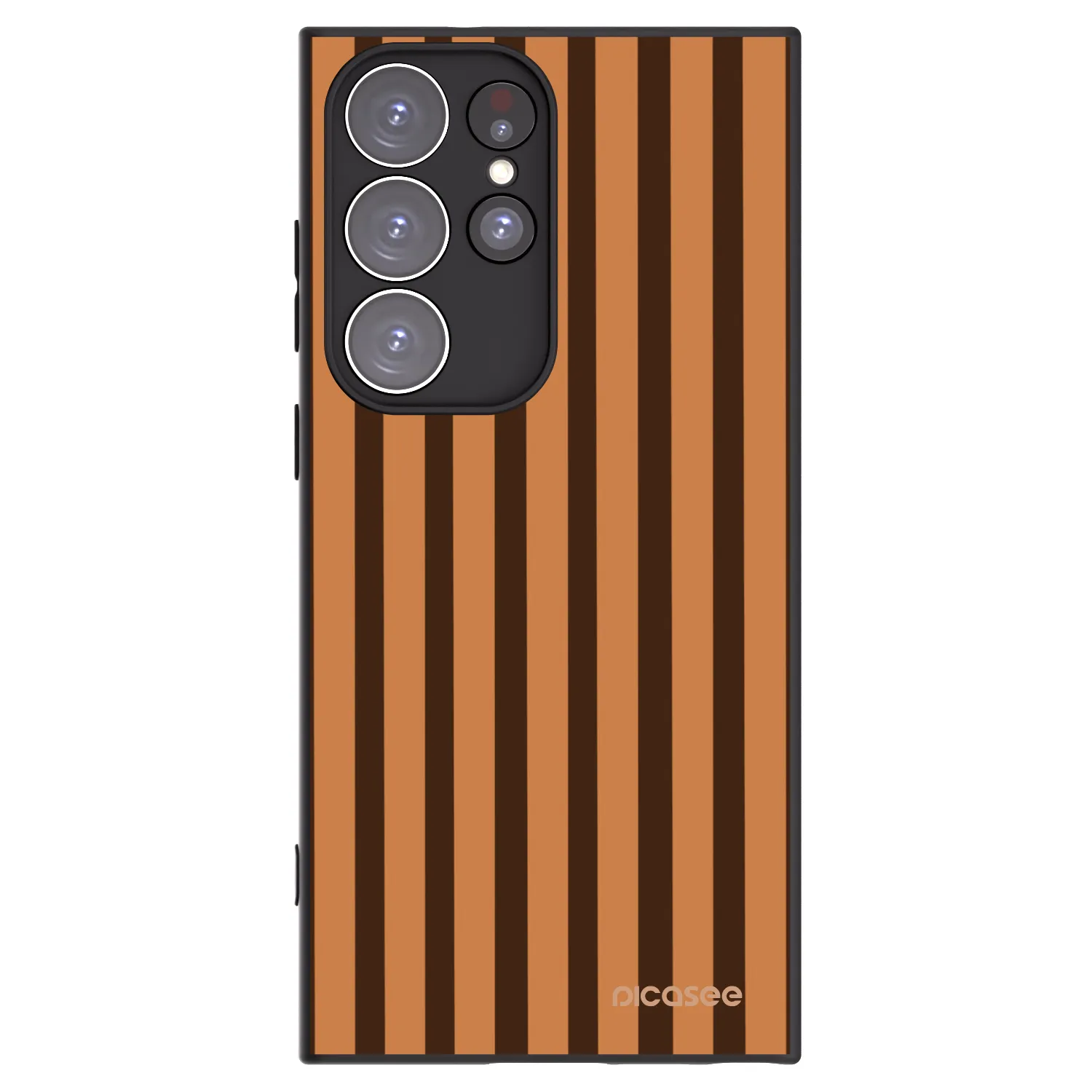 Picasee crna silikonska maskica za Samsung Galaxy S23 Ultra 5G - Caramel lines