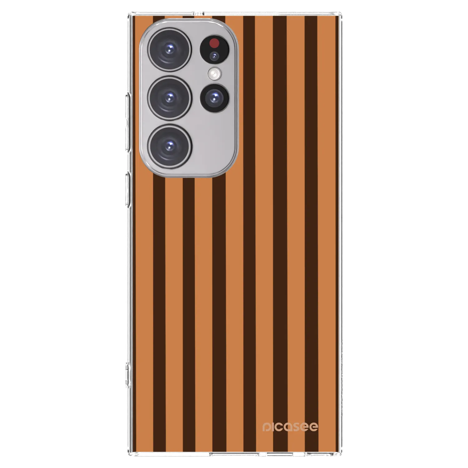 Picasee silikonska prozirna maskica za Samsung Galaxy S23 Ultra 5G - Caramel lines