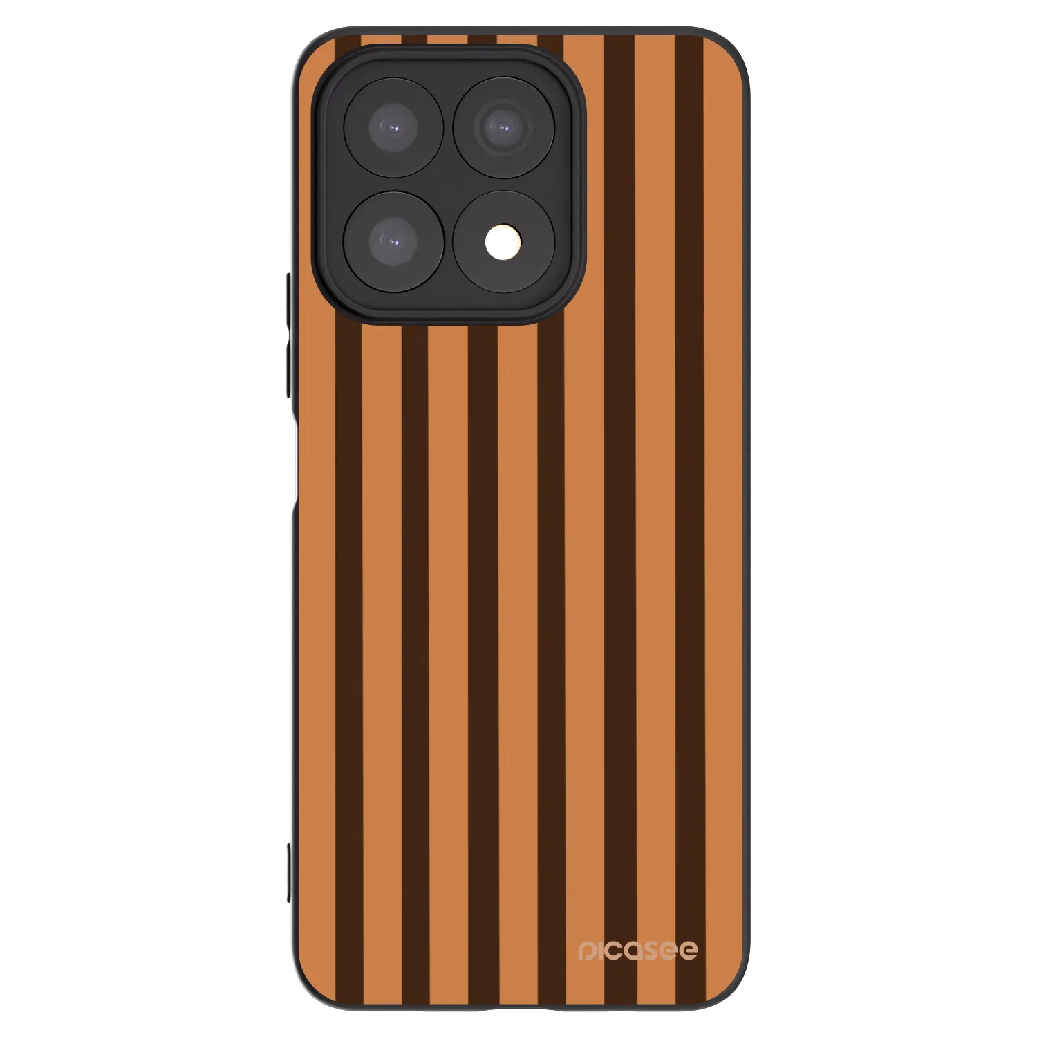 Picasee crna silikonska maskica za Honor X8a - Caramel lines