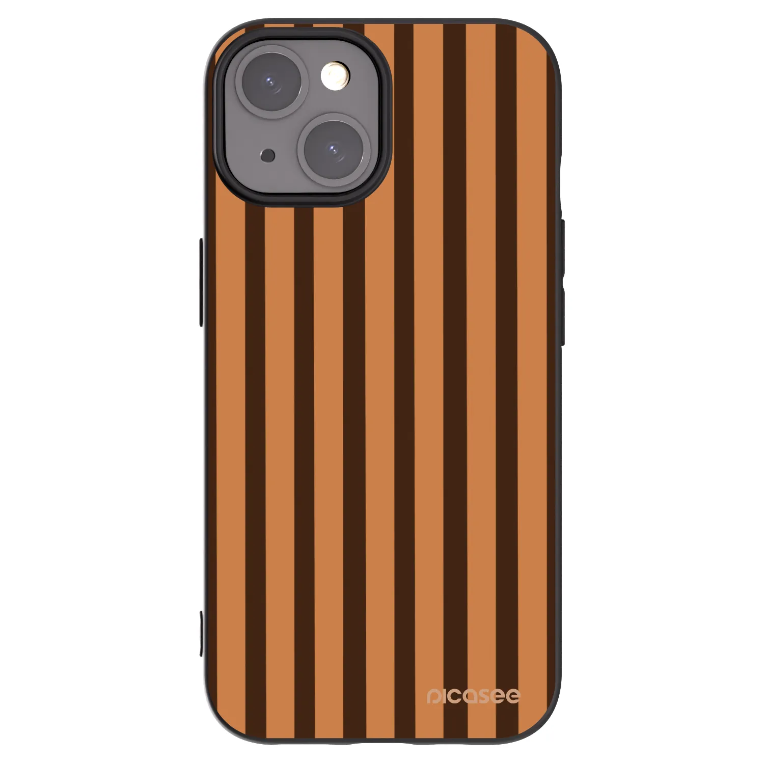 Picasee crna silikonska maskica za Apple iPhone 15 - Caramel lines