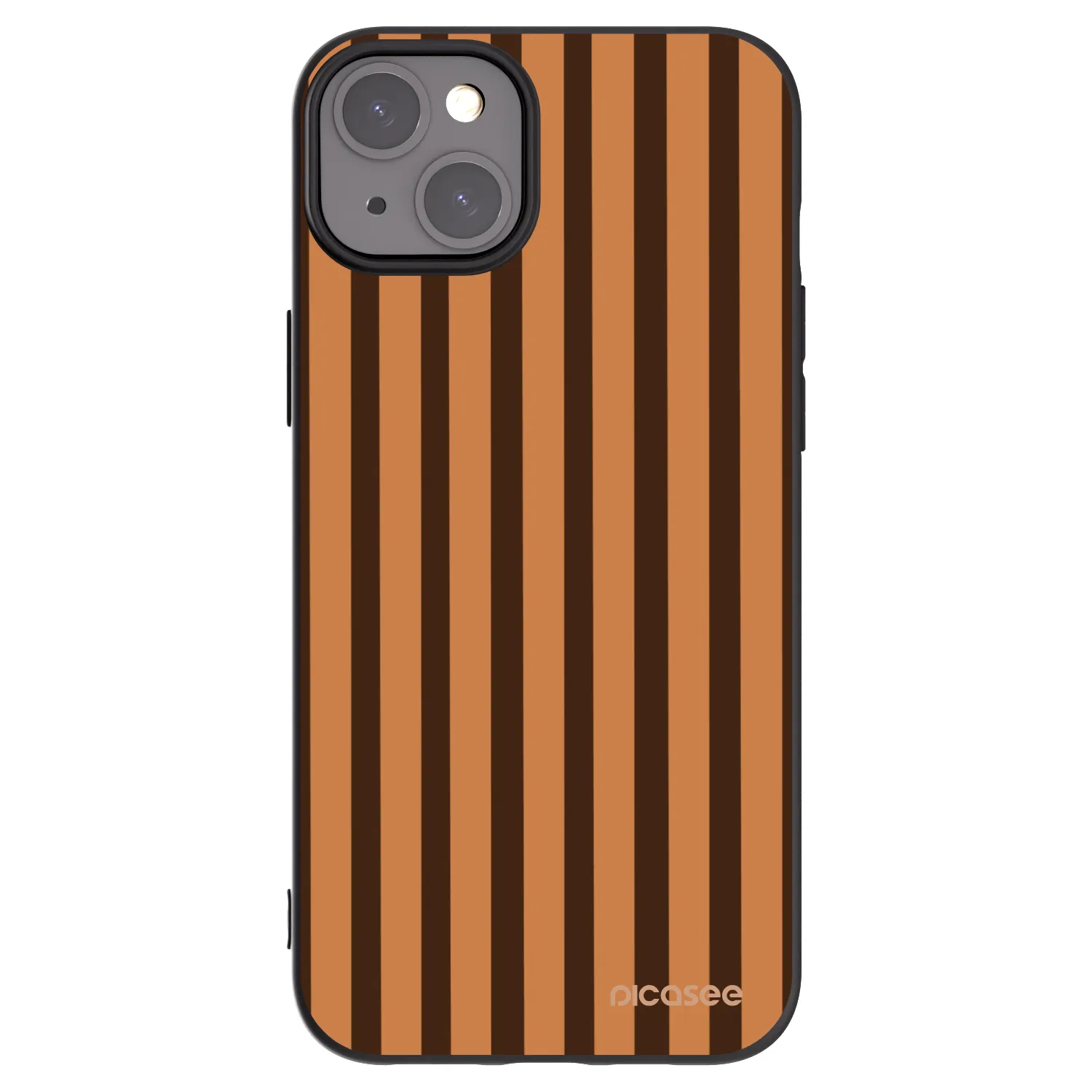 Picasee crna silikonska maskica za Apple iPhone 15 Plus - Caramel lines