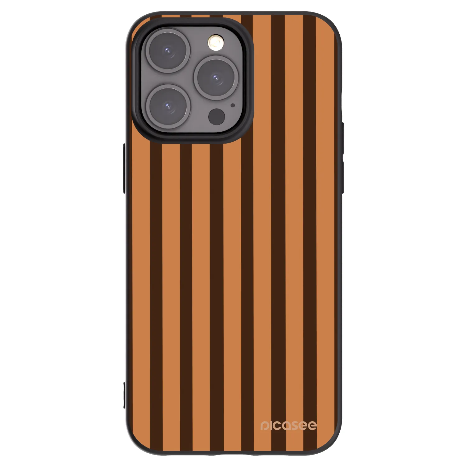 Picasee crna silikonska maskica za Apple iPhone 15 Pro Max - Caramel lines
