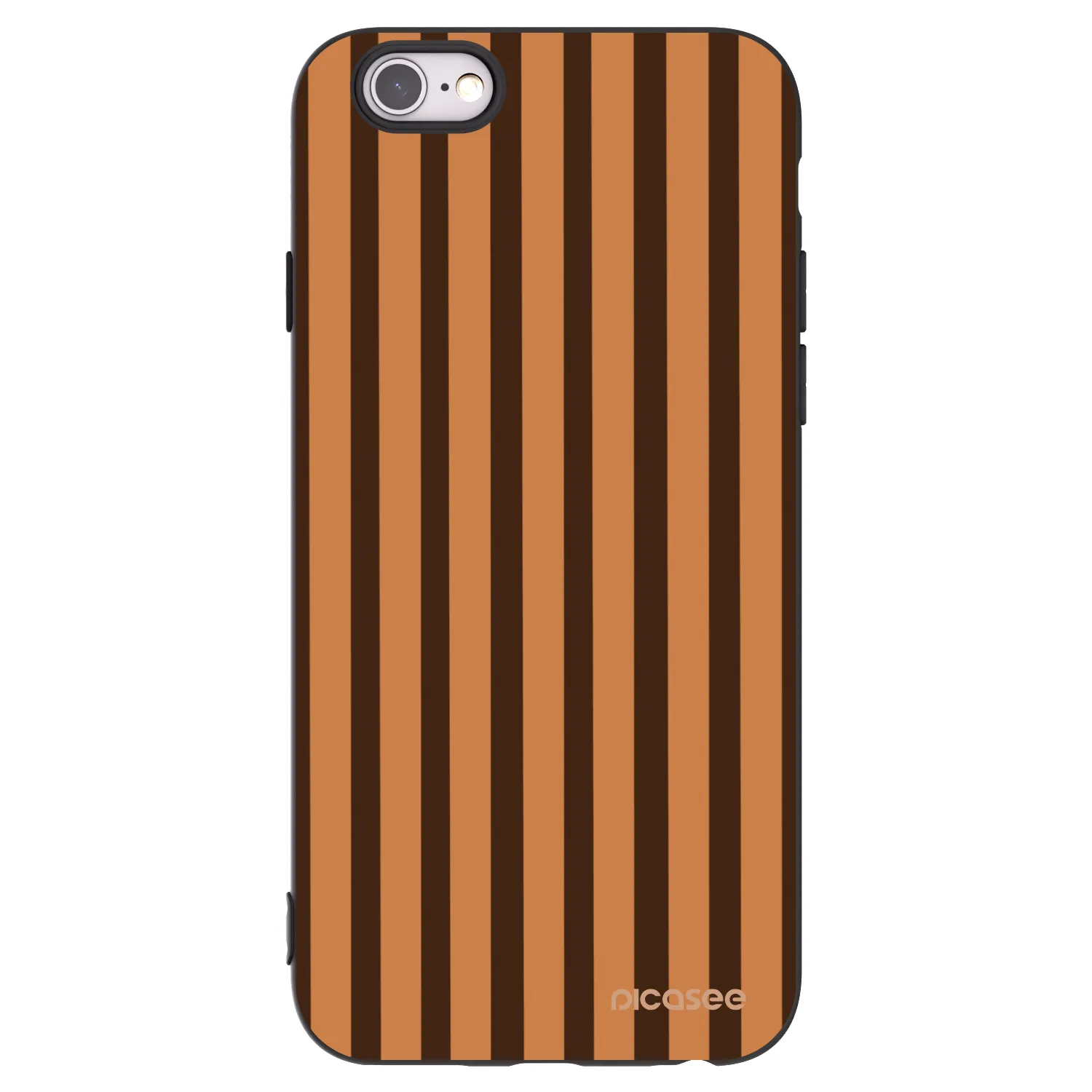 Picasee crna silikonska maskica za Apple iPhone 6/6S - Caramel lines