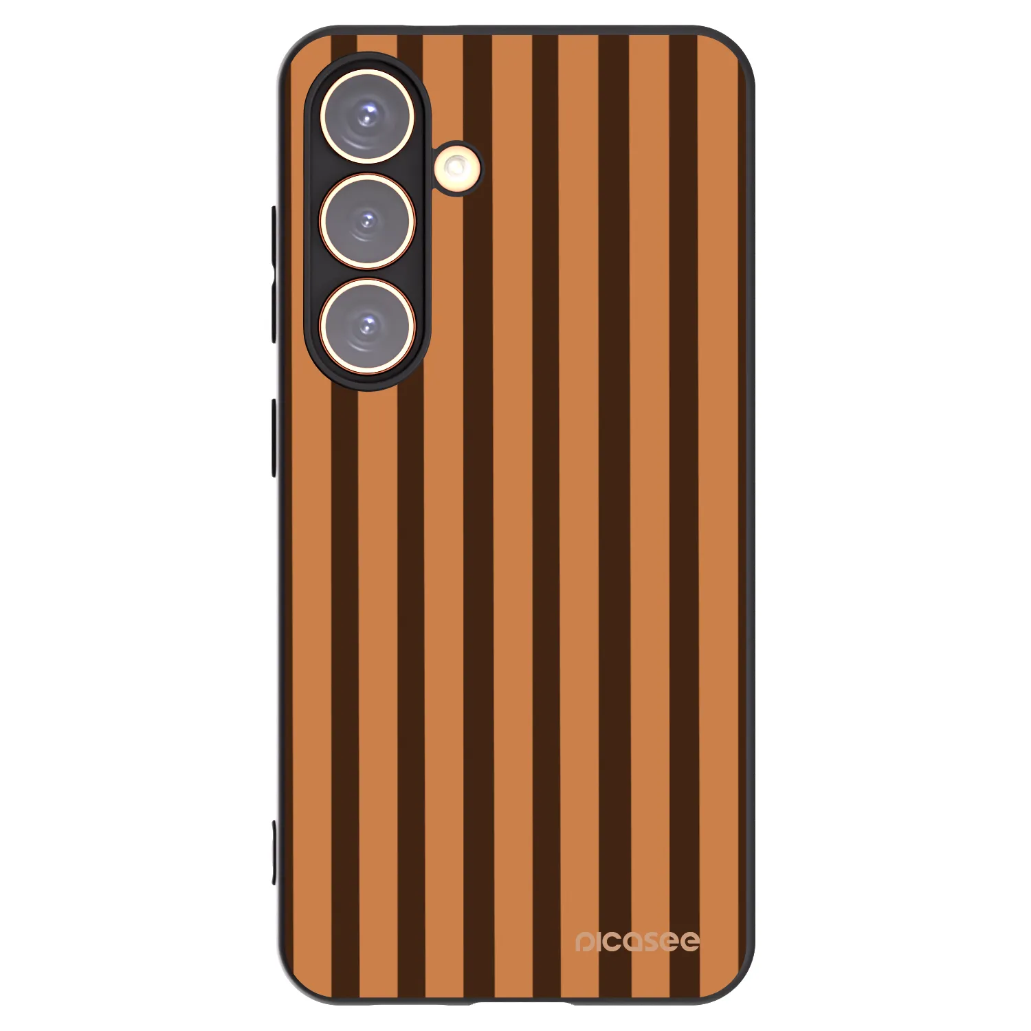 Picasee crna silikonska maskica za Samsung Galaxy S24 S921B 5G - Caramel lines