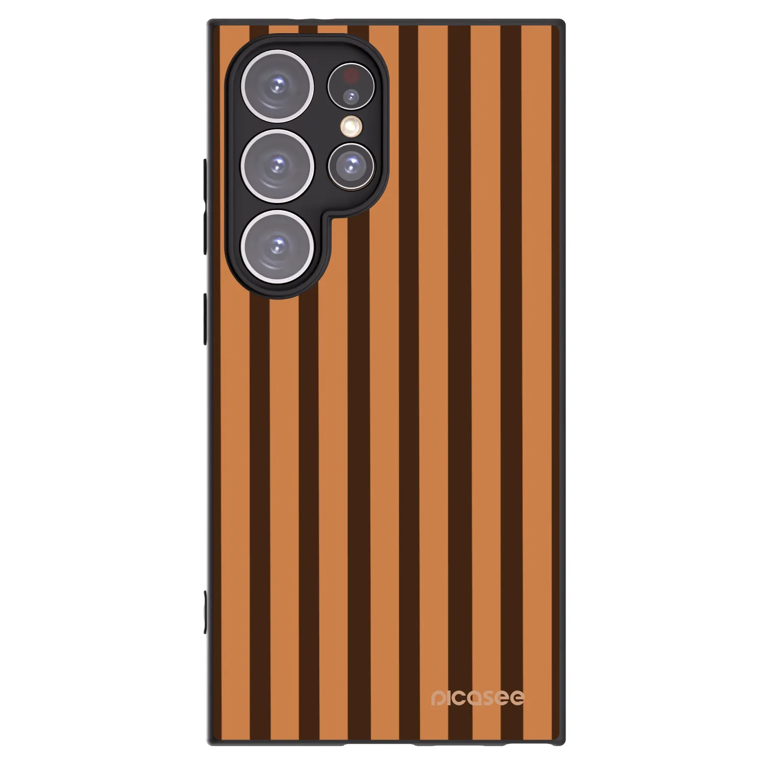 Picasee crna silikonska maskica za Samsung Galaxy S24 Ultra S928B 5G - Caramel lines