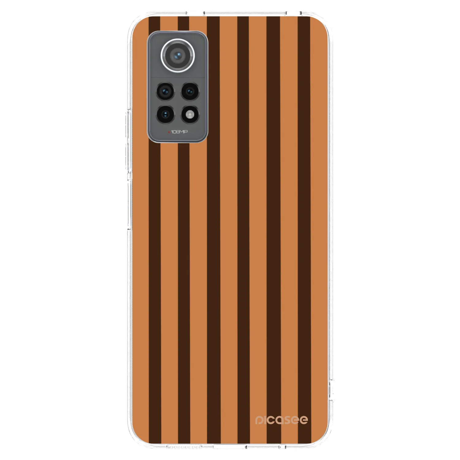 Picasee silikonska prozirna maskica za Xiaomi Redmi Note 12 Pro 4G - Caramel lines