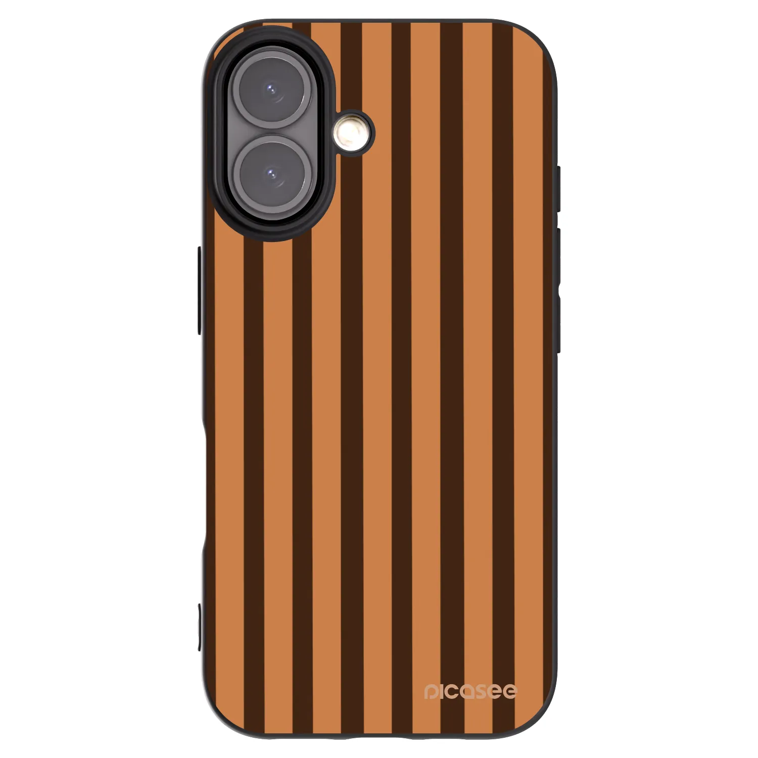 Picasee crna silikonska maskica za Apple iPhone 16 - Caramel lines