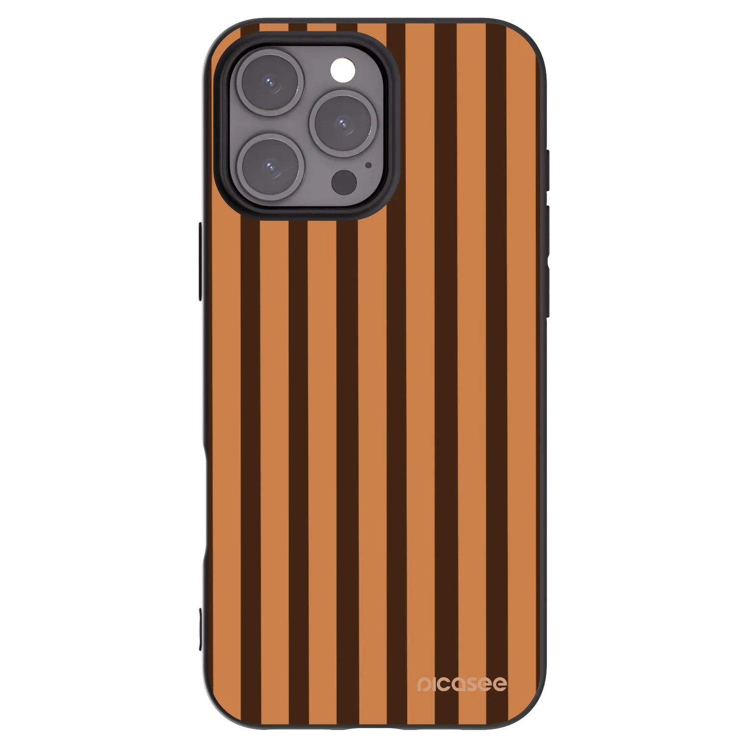Picasee crna silikonska maskica za Apple iPhone 16 Pro Max - Caramel lines