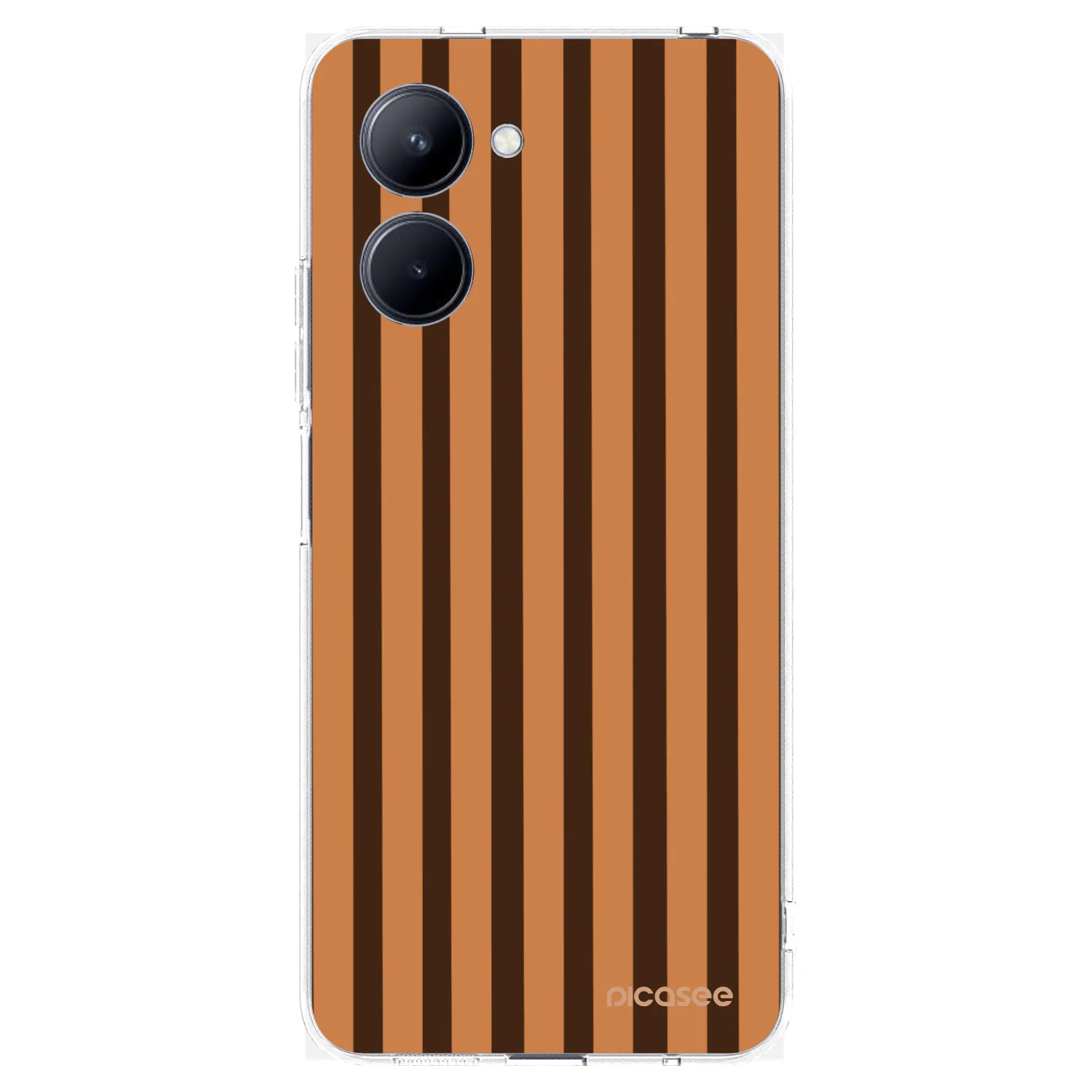 Picasee silikonska prozirna maskica za Realme C33 (2023) - Caramel lines