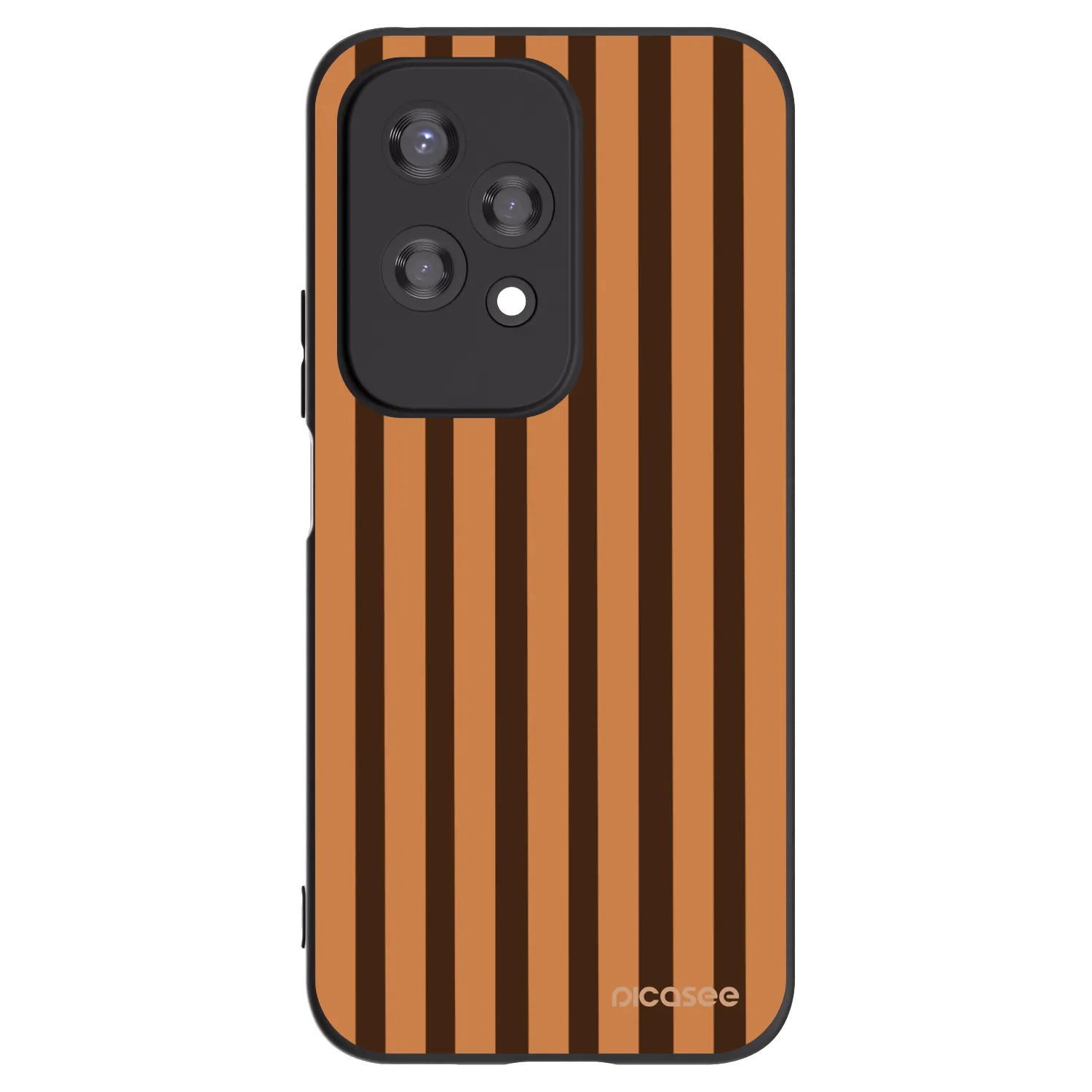 Picasee crna silikonska maskica za Honor 200 Lite - Caramel lines