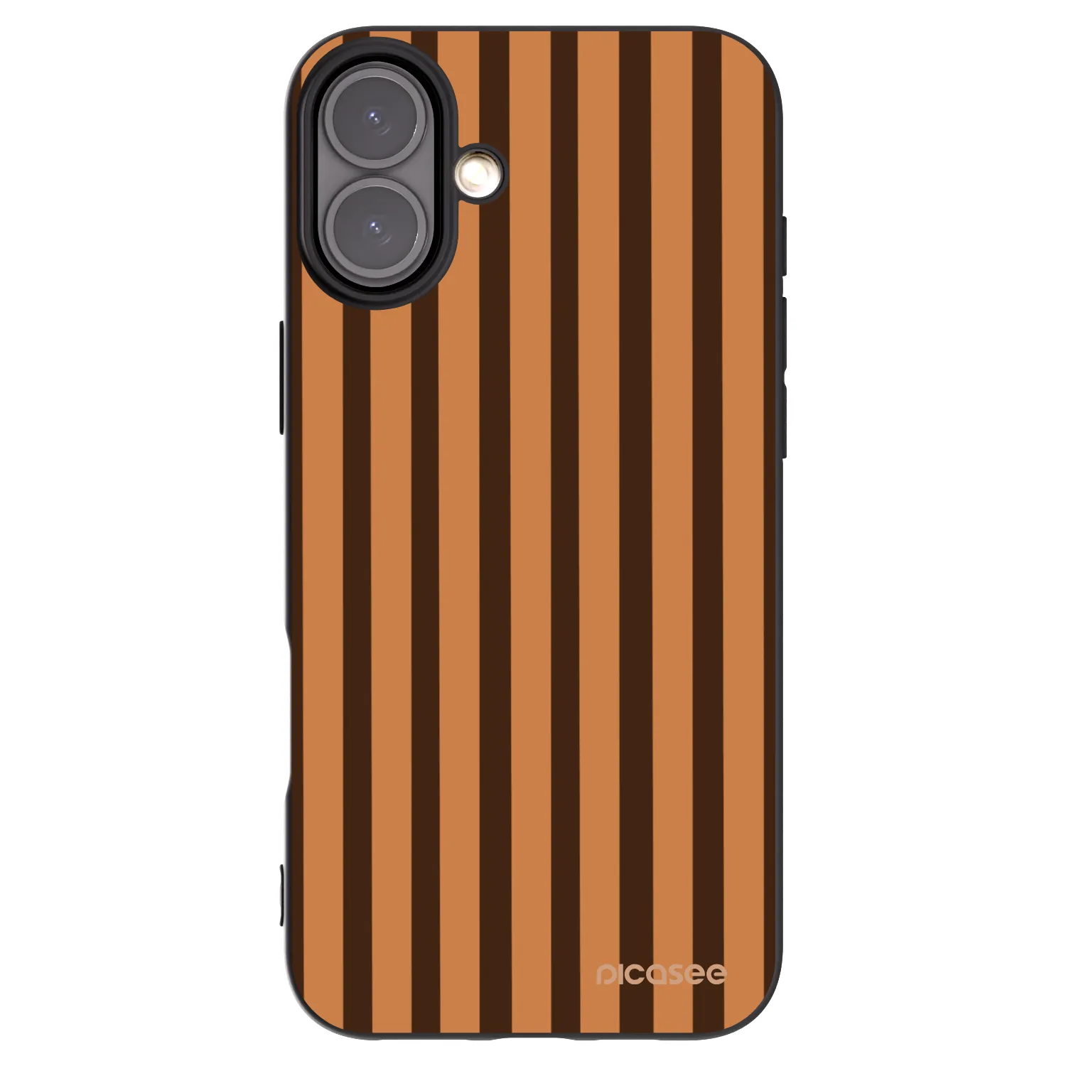 Picasee crna silikonska maskica za Apple iPhone 16 Plus - Caramel lines