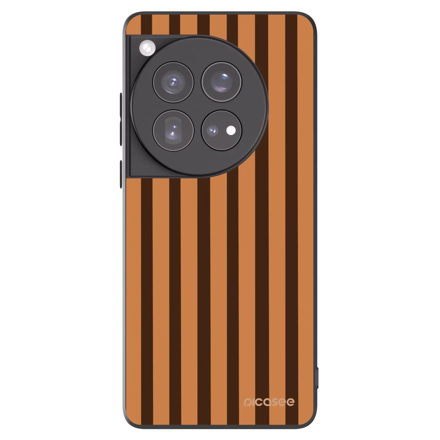 Picasee crna silikonska maskica za OnePlus 12 5G - Caramel lines