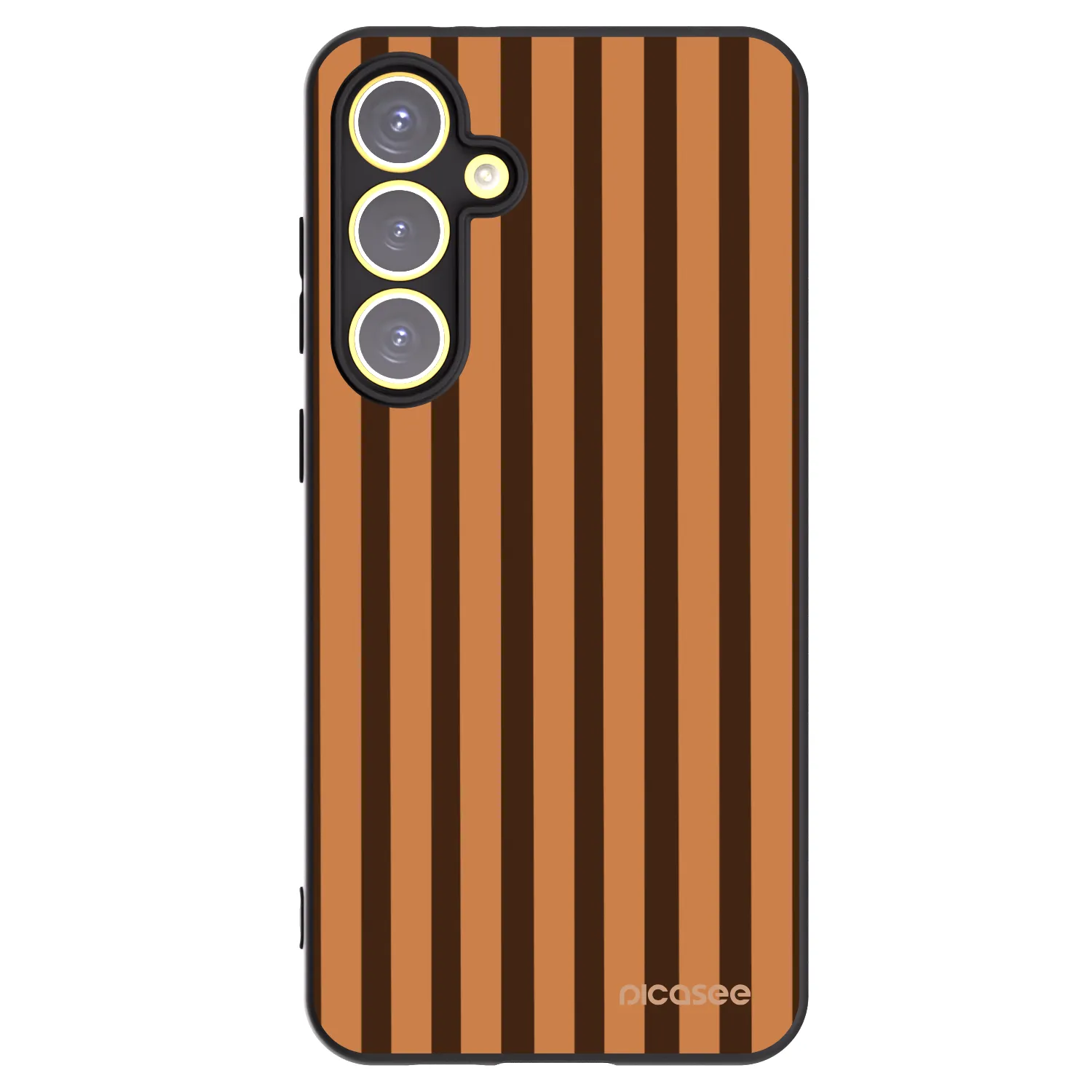 Picasee crna silikonska maskica za Samsung Galaxy S24 FE S721B - Caramel lines