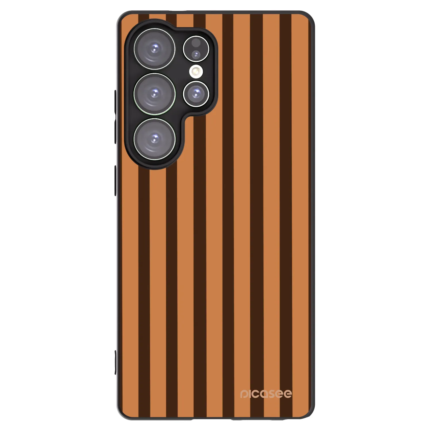 Picasee crna silikonska maskica za Samsung Galaxy S25 Ultra 5G - Caramel lines