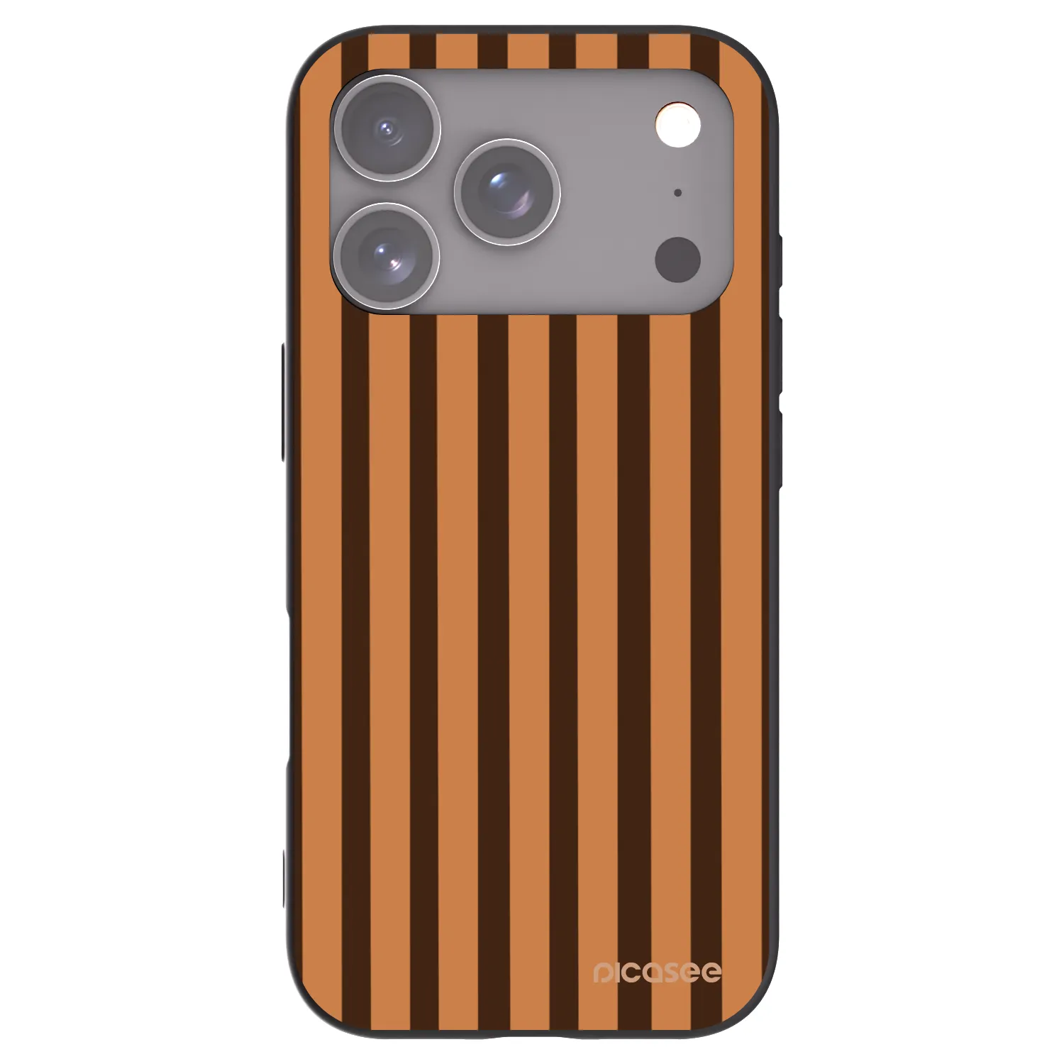 Picasee crna silikonska maskica za Apple iPhone 17 Pro - Caramel lines