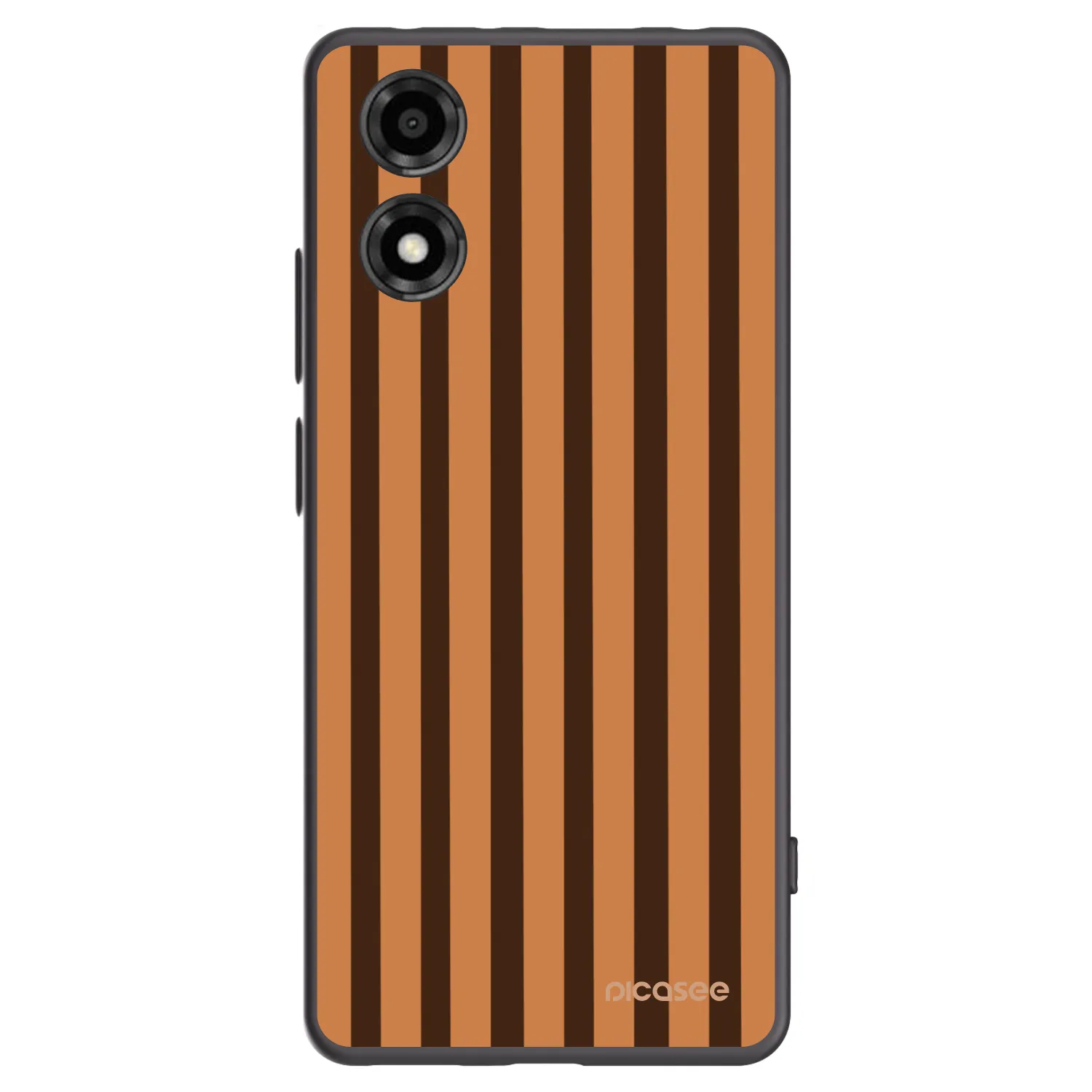 Picasee crna silikonska maskica za Motorola Moto E14 - Caramel lines