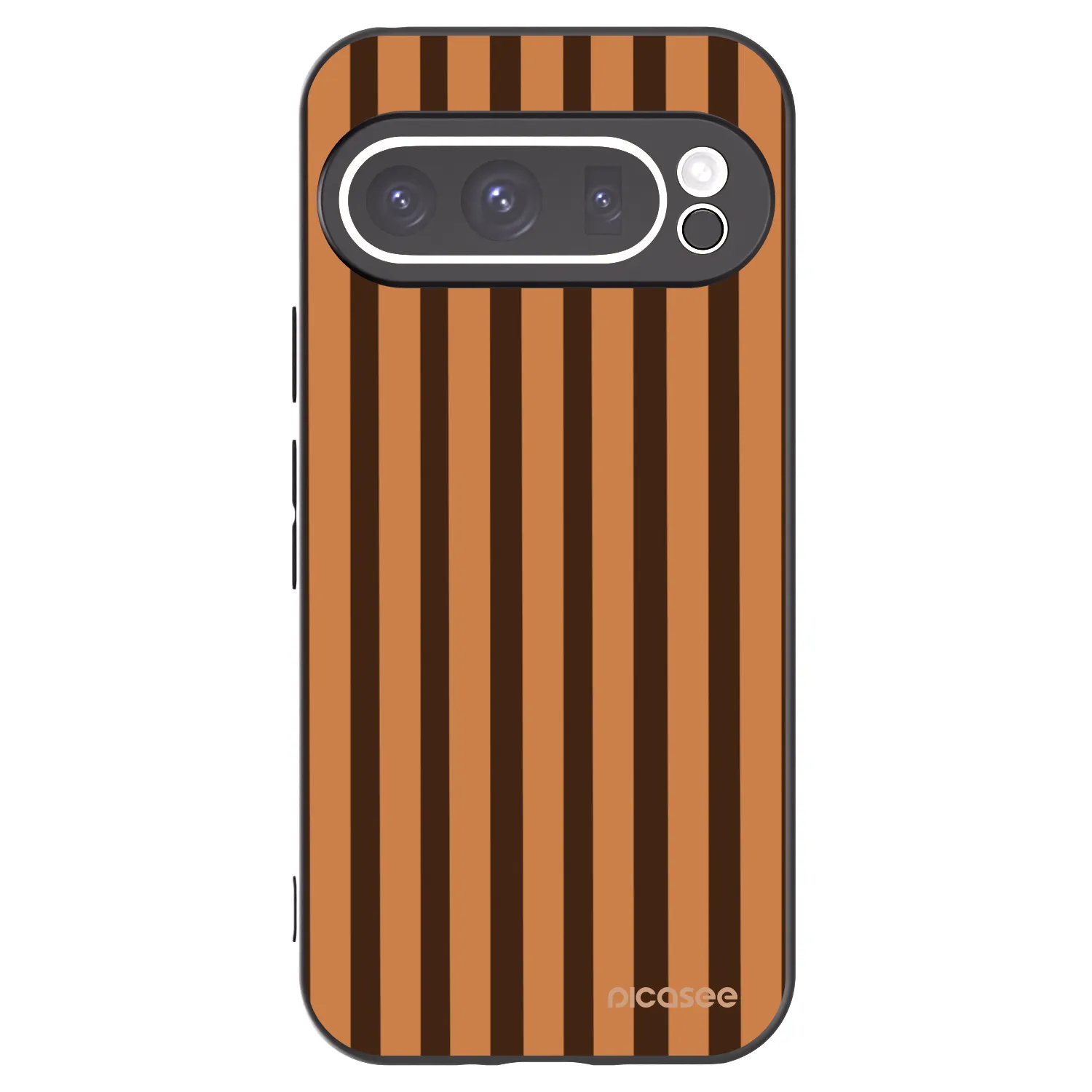 Picasee crna silikonska maskica za Google Pixel 9 Pro XL - Caramel lines