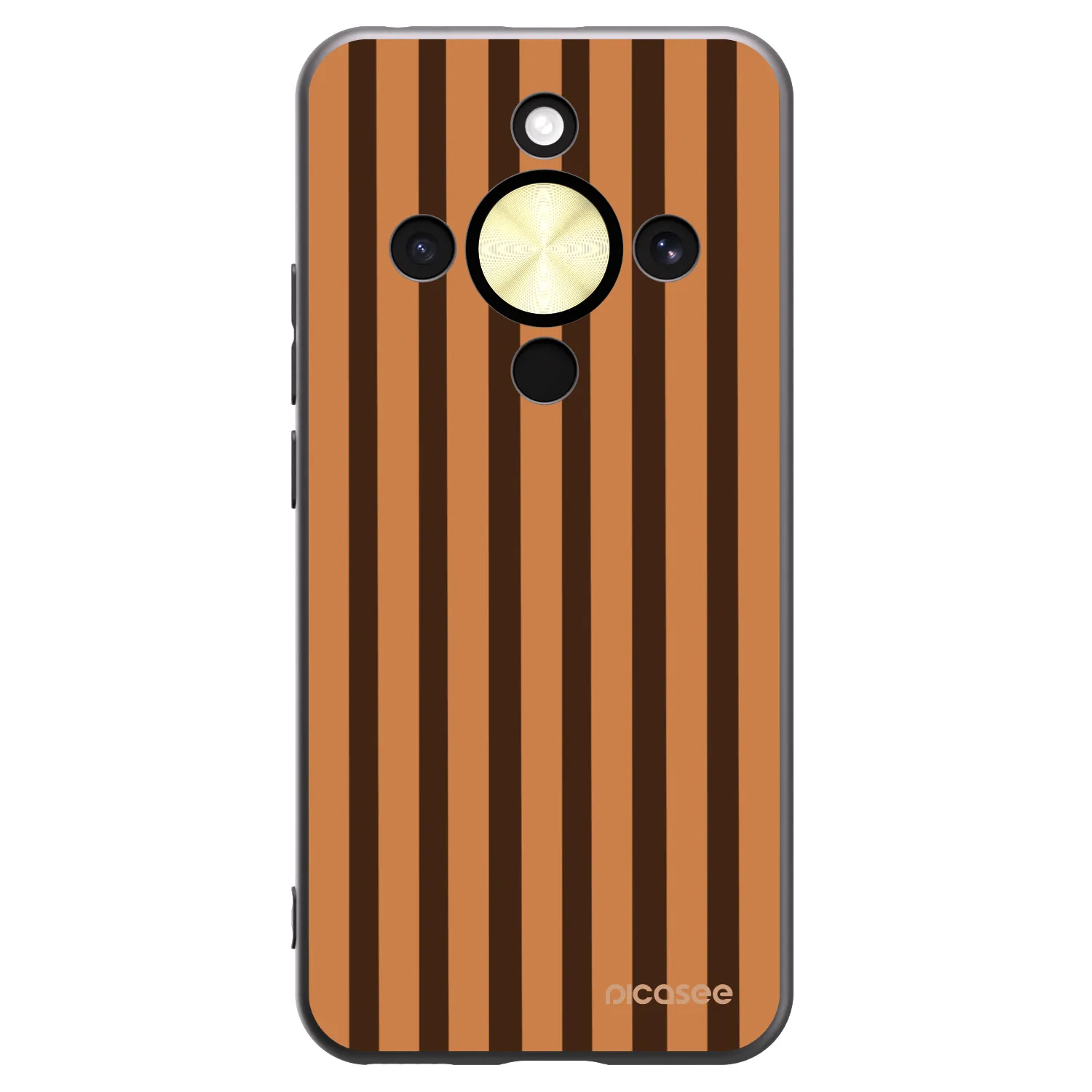 Picasee crna silikonska maskica za Honor Magic8 Lite 5G - Caramel lines