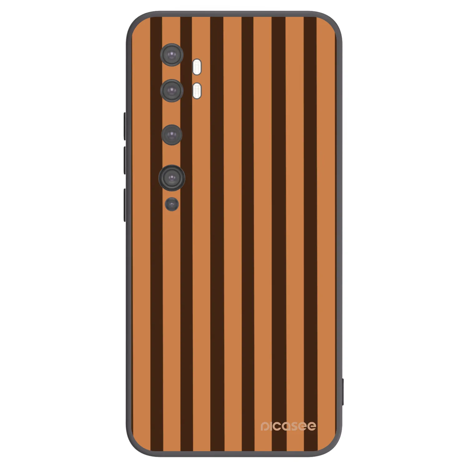Picasee crna silikonska maskica za Xiaomi Mi Note 10 (Pro) - Caramel lines