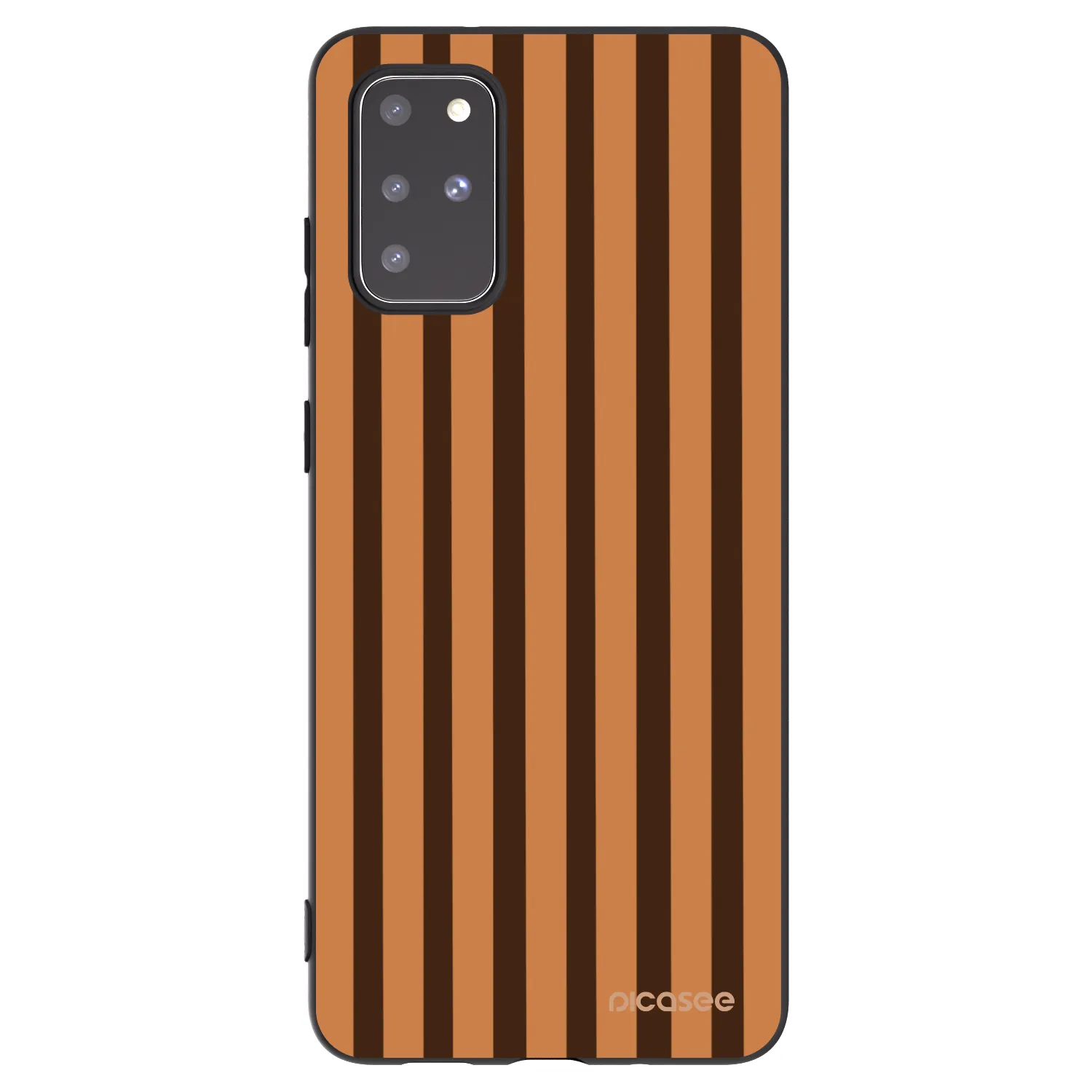 Picasee crna silikonska maskica za Samsung Galaxy S20+ G985F - Caramel lines