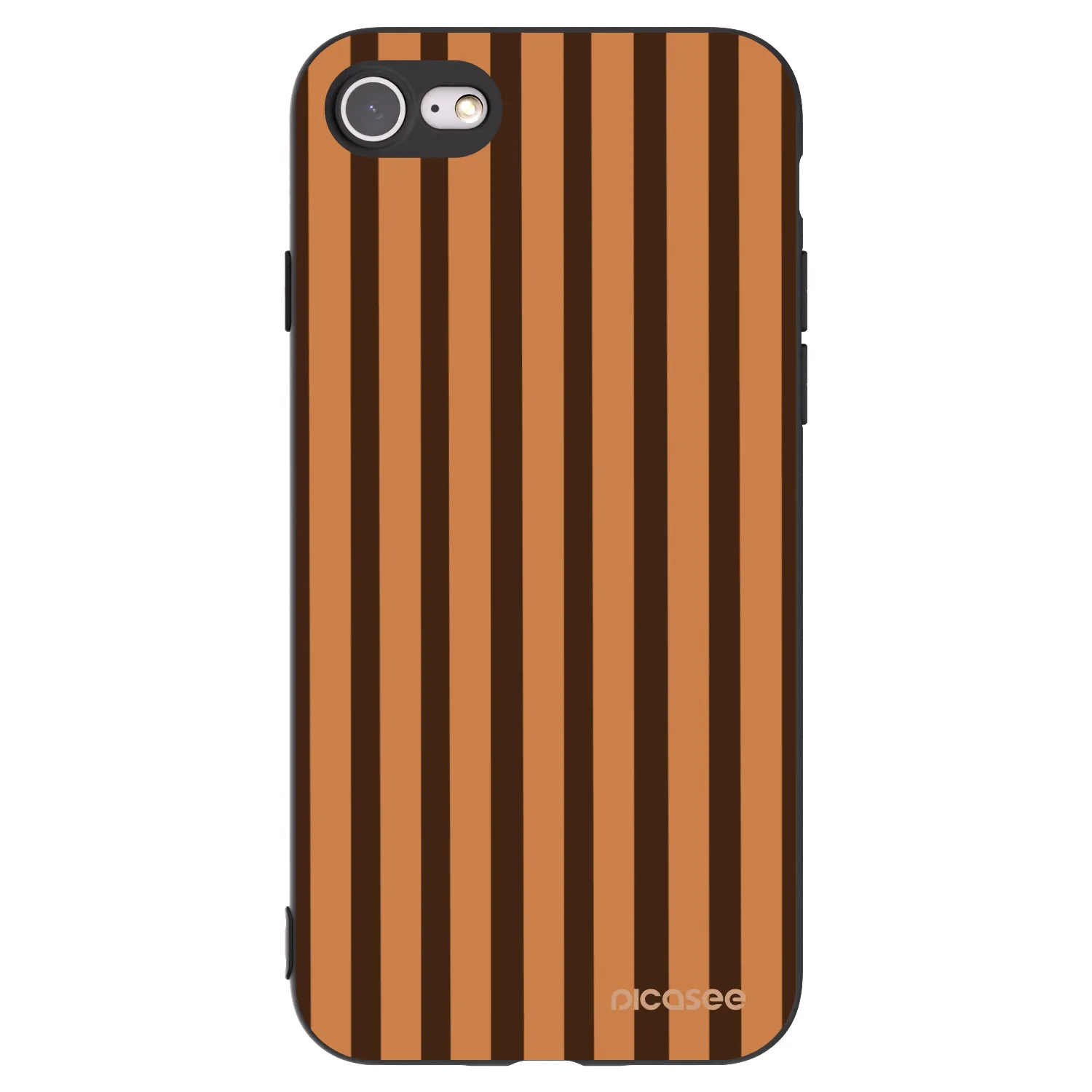 Picasee crna silikonska maskica za Apple iPhone SE 2020 - Caramel lines