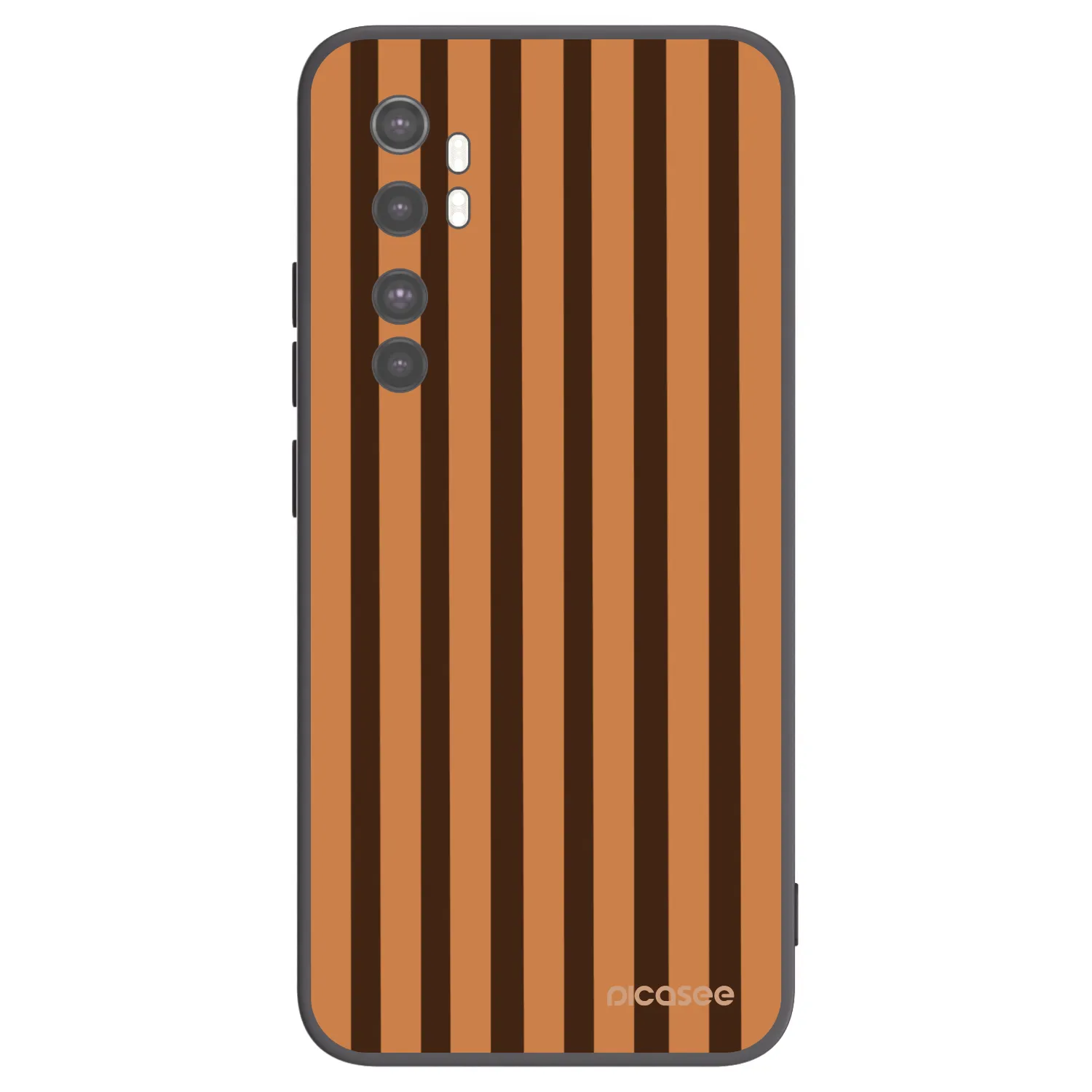 Picasee crna silikonska maskica za Xiaomi Mi Note 10 Lite - Caramel lines